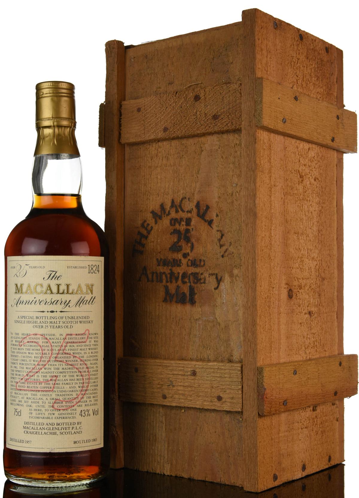 Macallan 1957-1983 - 25 Year Old - Anniversary Malt - First Edition