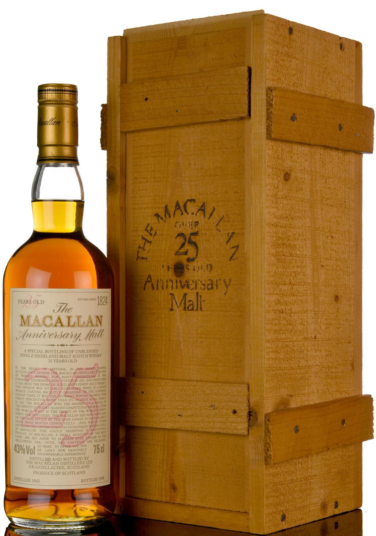 Macallan 1963-1988 - 25 Year Old Anniversary Malt