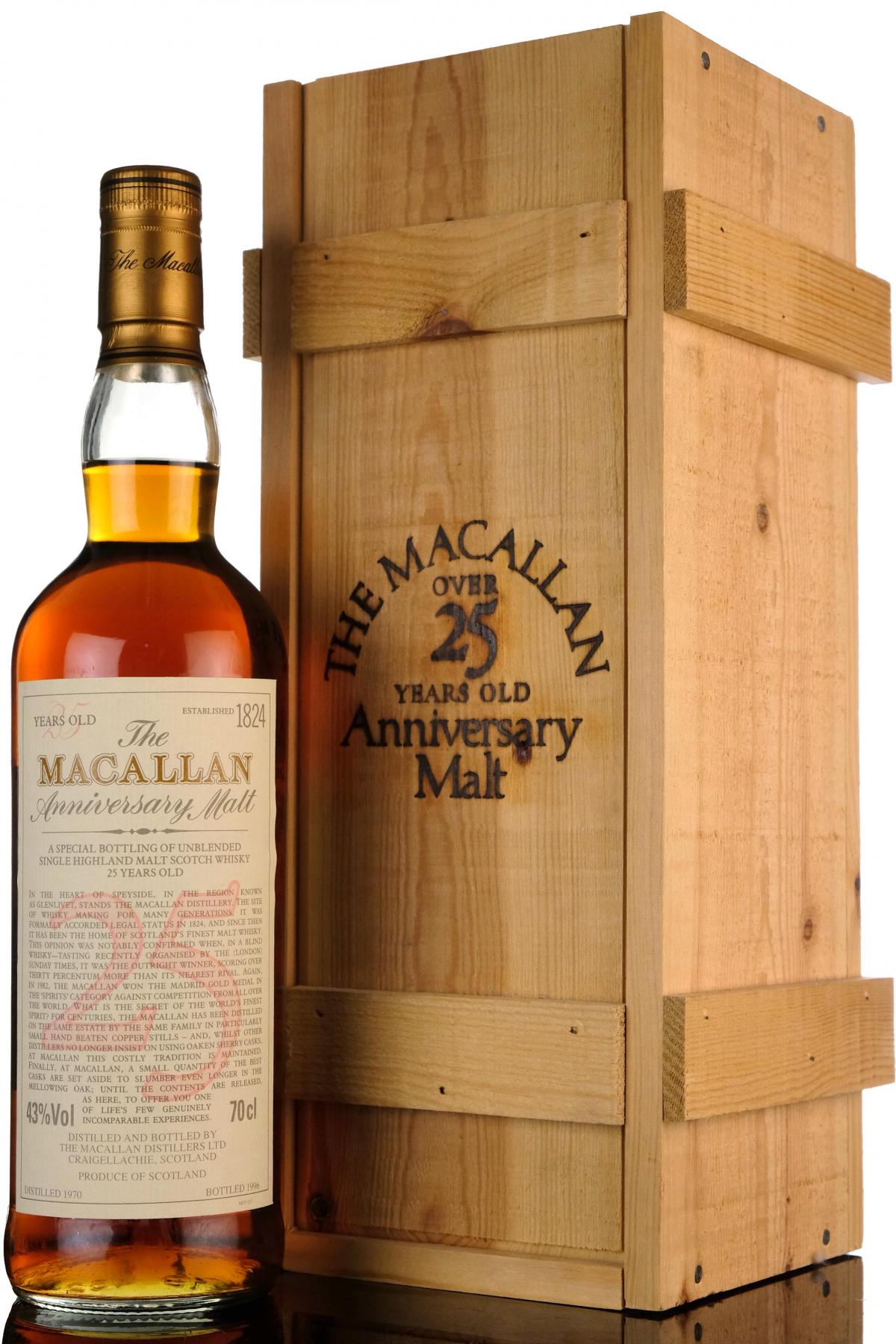 Macallan 1970-1996 - 25 Year Old Anniversary Malt