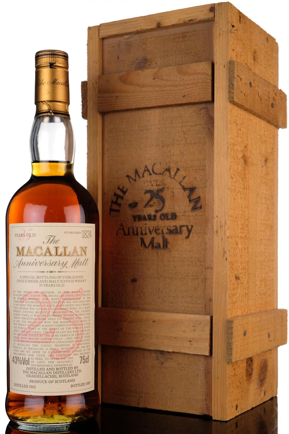 Macallan 1962-1987 - 25 Year Old Anniversary Malt