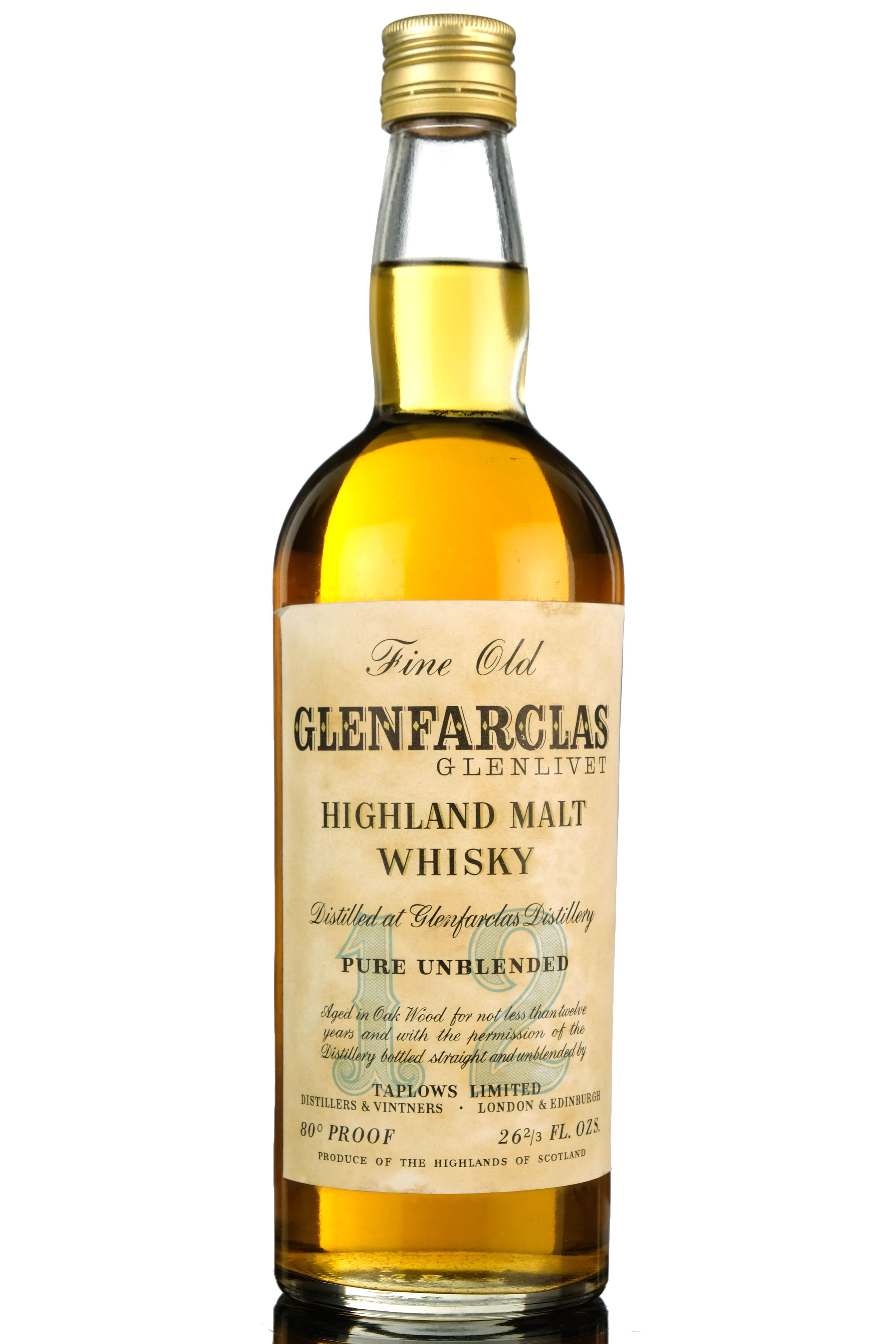 Glenfarclas-Glenlivet 12 Year Old - 1960s - For Taplows