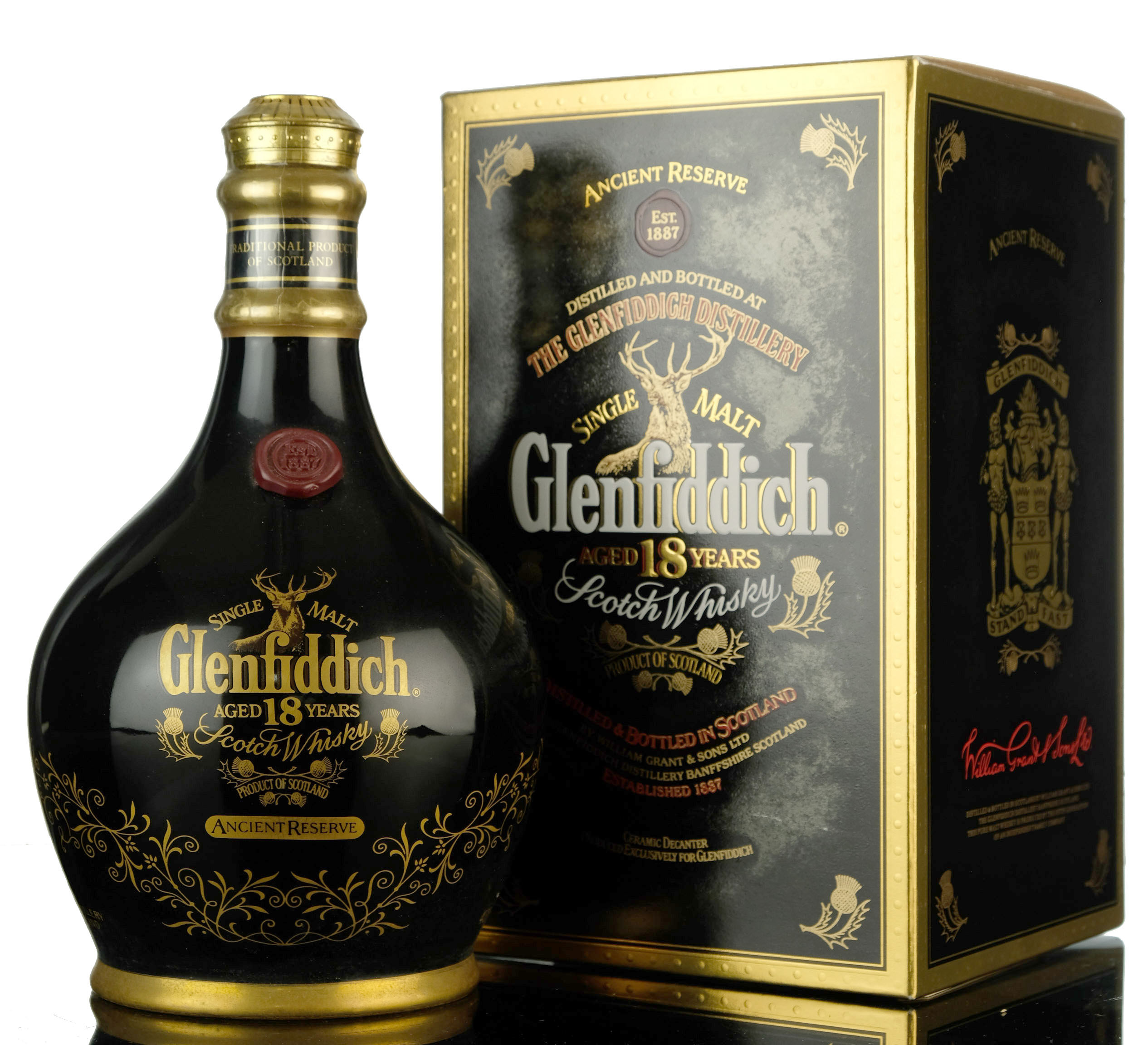 Glenfiddich 18 Ancient Reserve Black Ceramic 1990s
