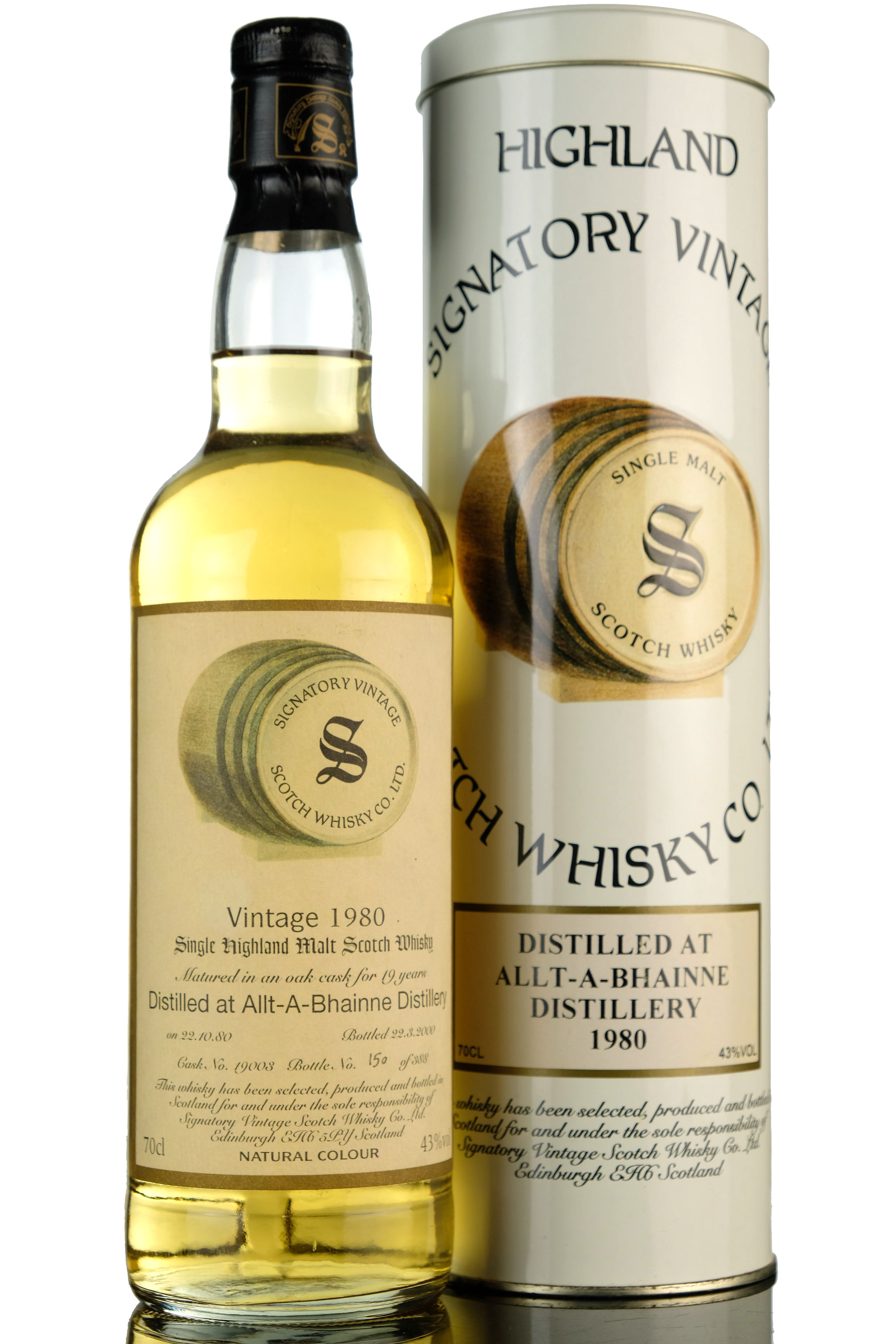 Alltabhainne 1980 - 2000 19 Signatory Vintage Single Cask 19003