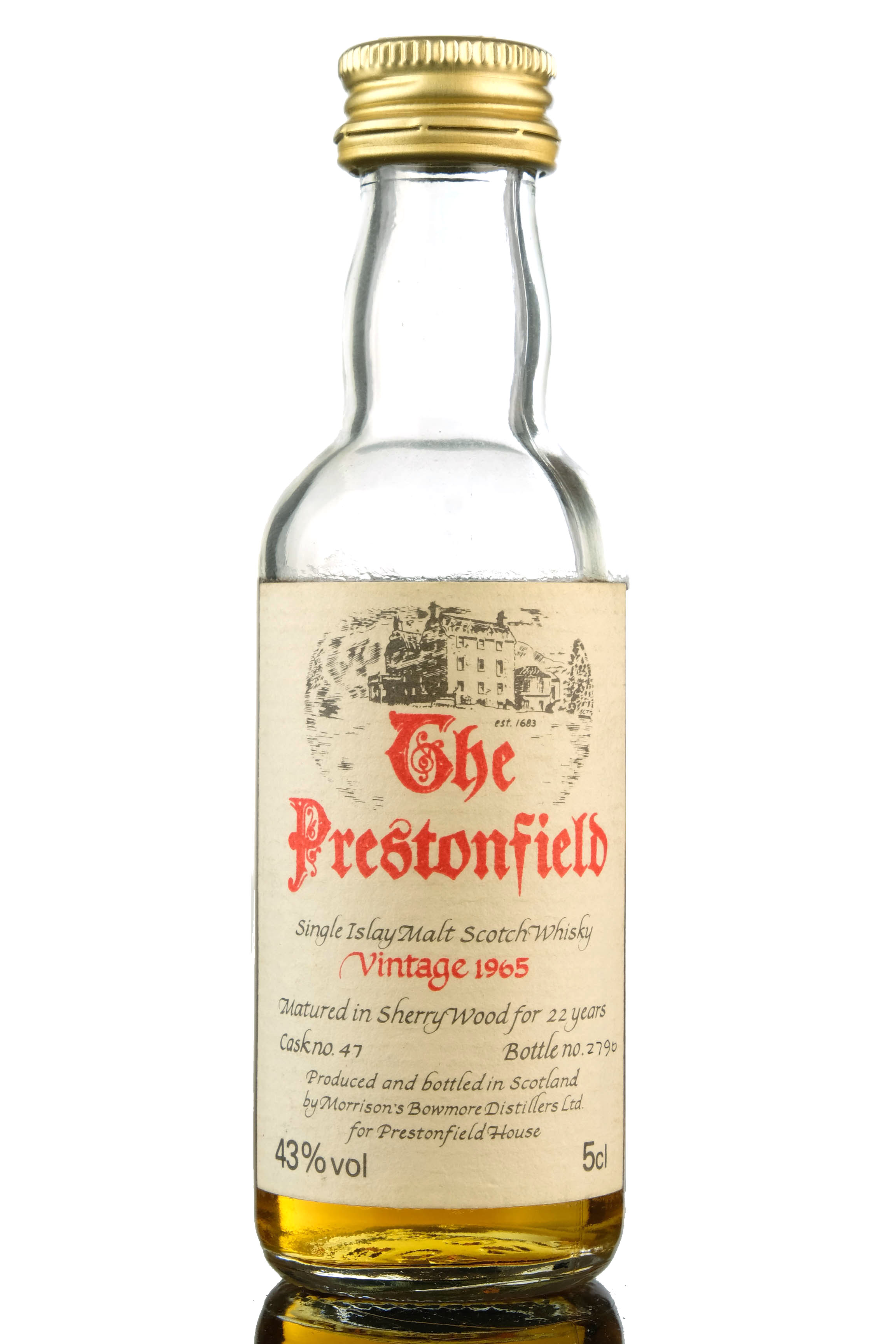 Bowmore 1965 - 22 Year Old - The Prestonfield Miniature