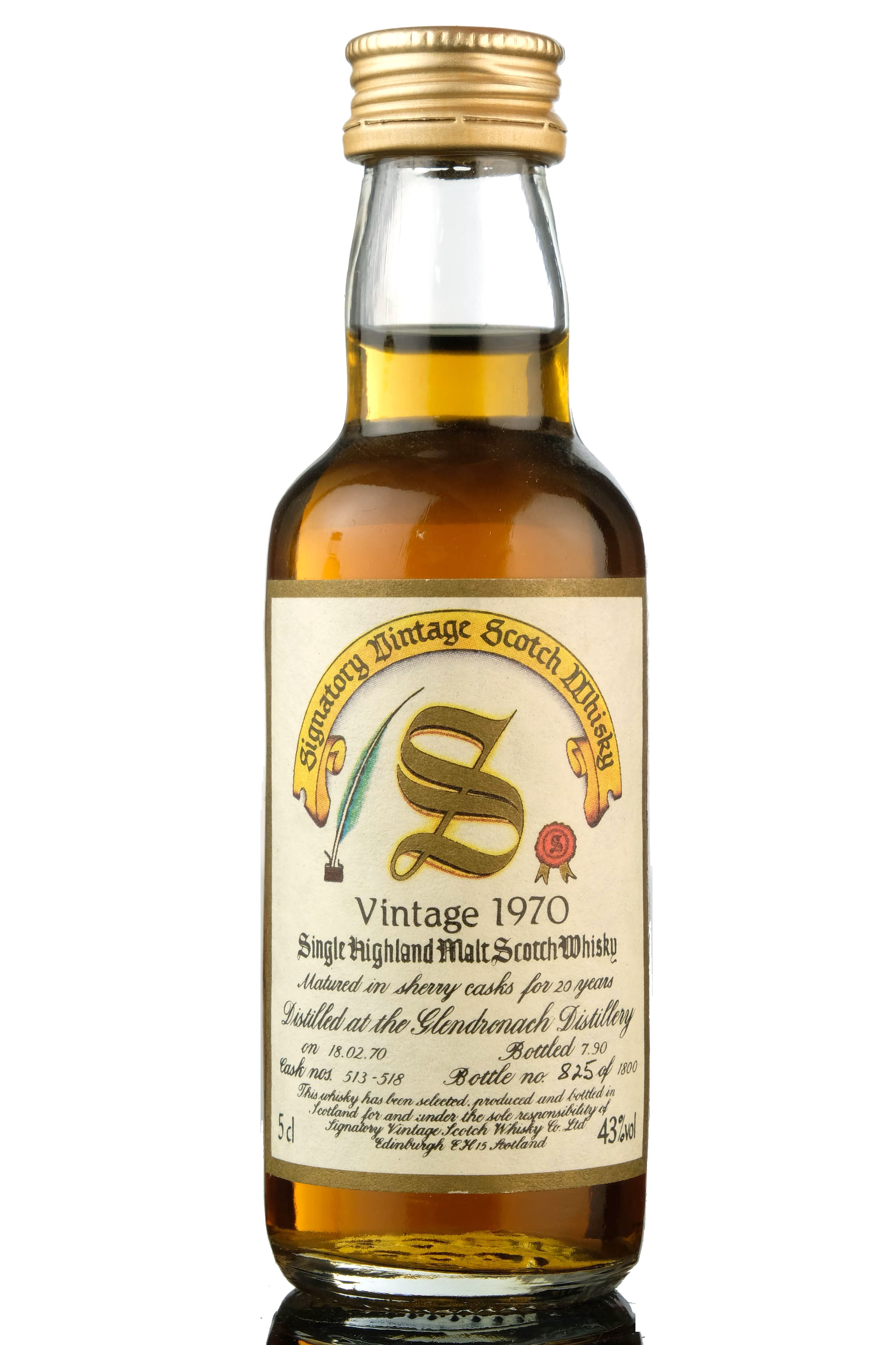 Glendronach 1970-1990 - 20 Year Old - Signatory Vintage Miniature