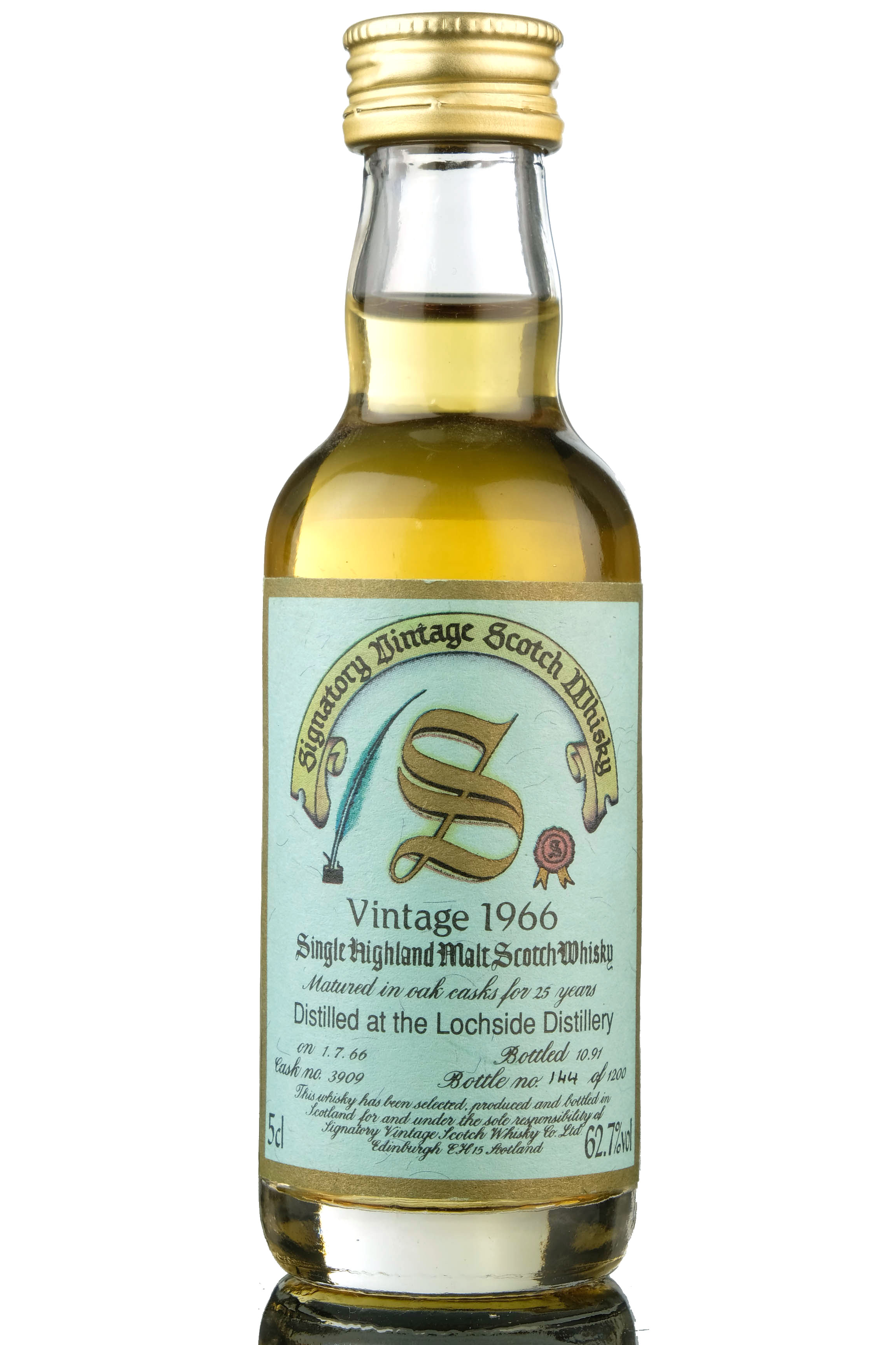 Lochside 1966-1991 - 25 Year Old - Signatory Vintage Miniature