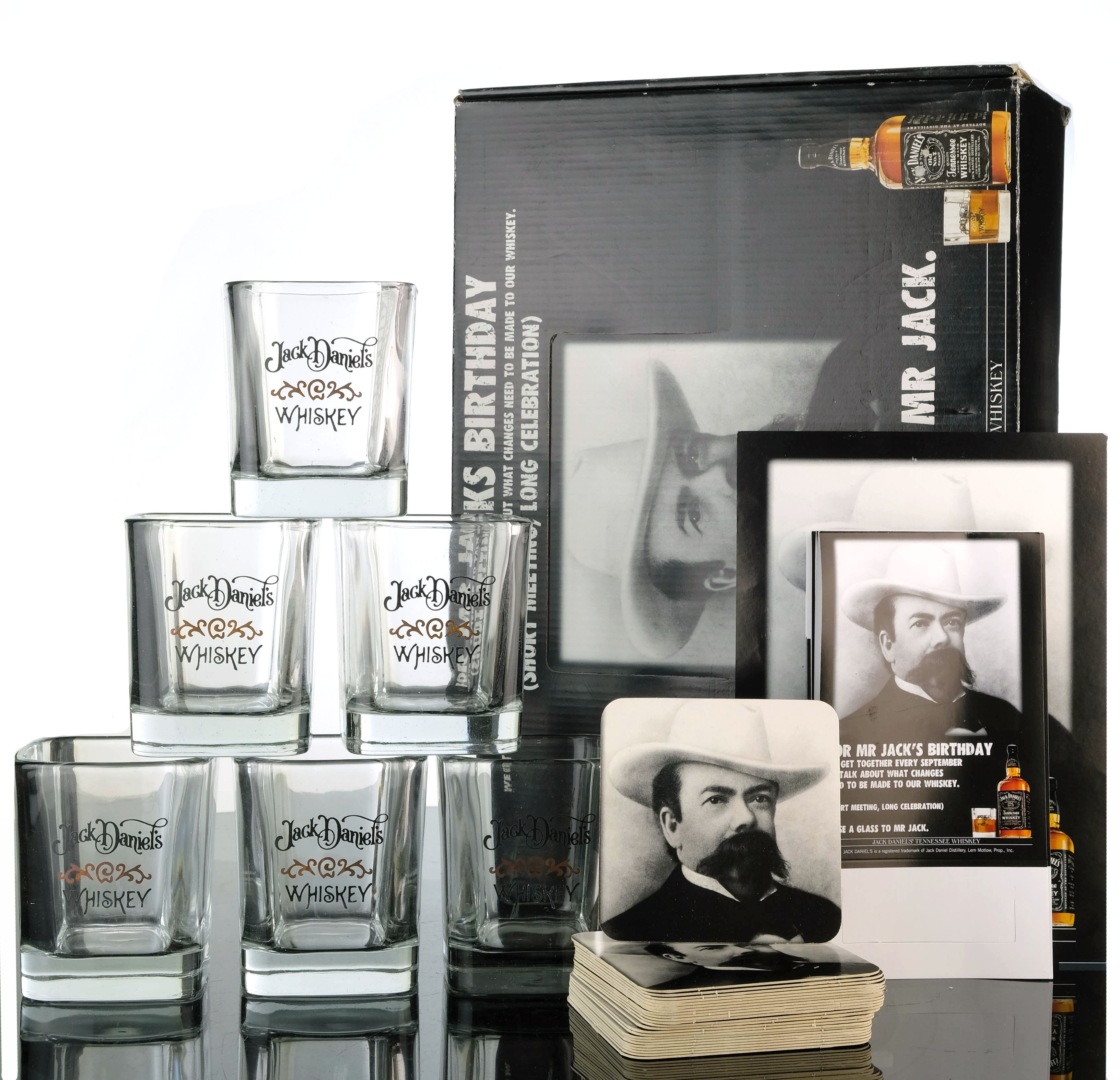 6 Jack Daniels Whisky Glasses