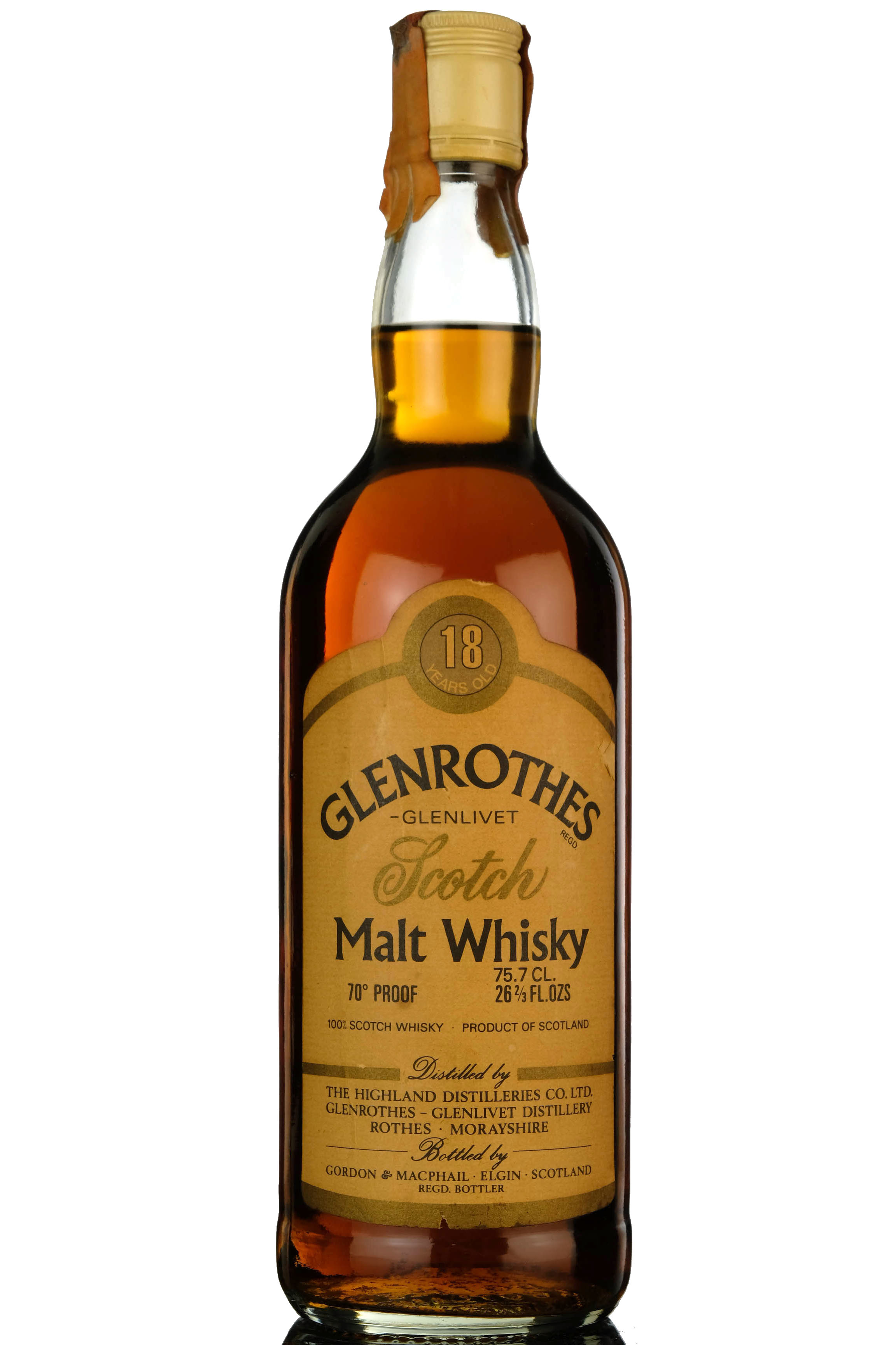 GlenrothesGlenlivet 18 Year Old Gordon MacPhail Late 1970s