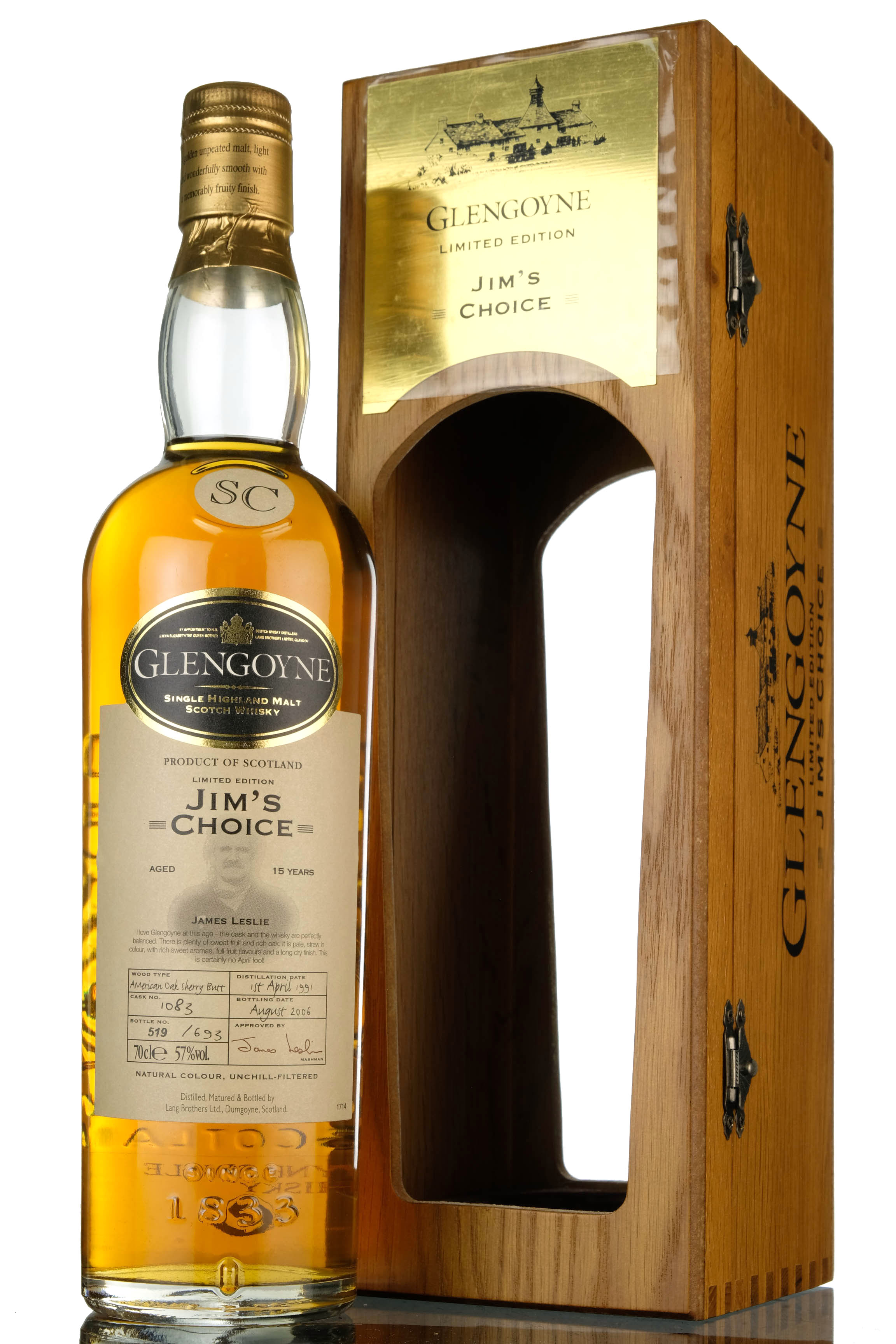 Glengoyne 1991 - 2006 15 Single Cask 1083 Jims Choice