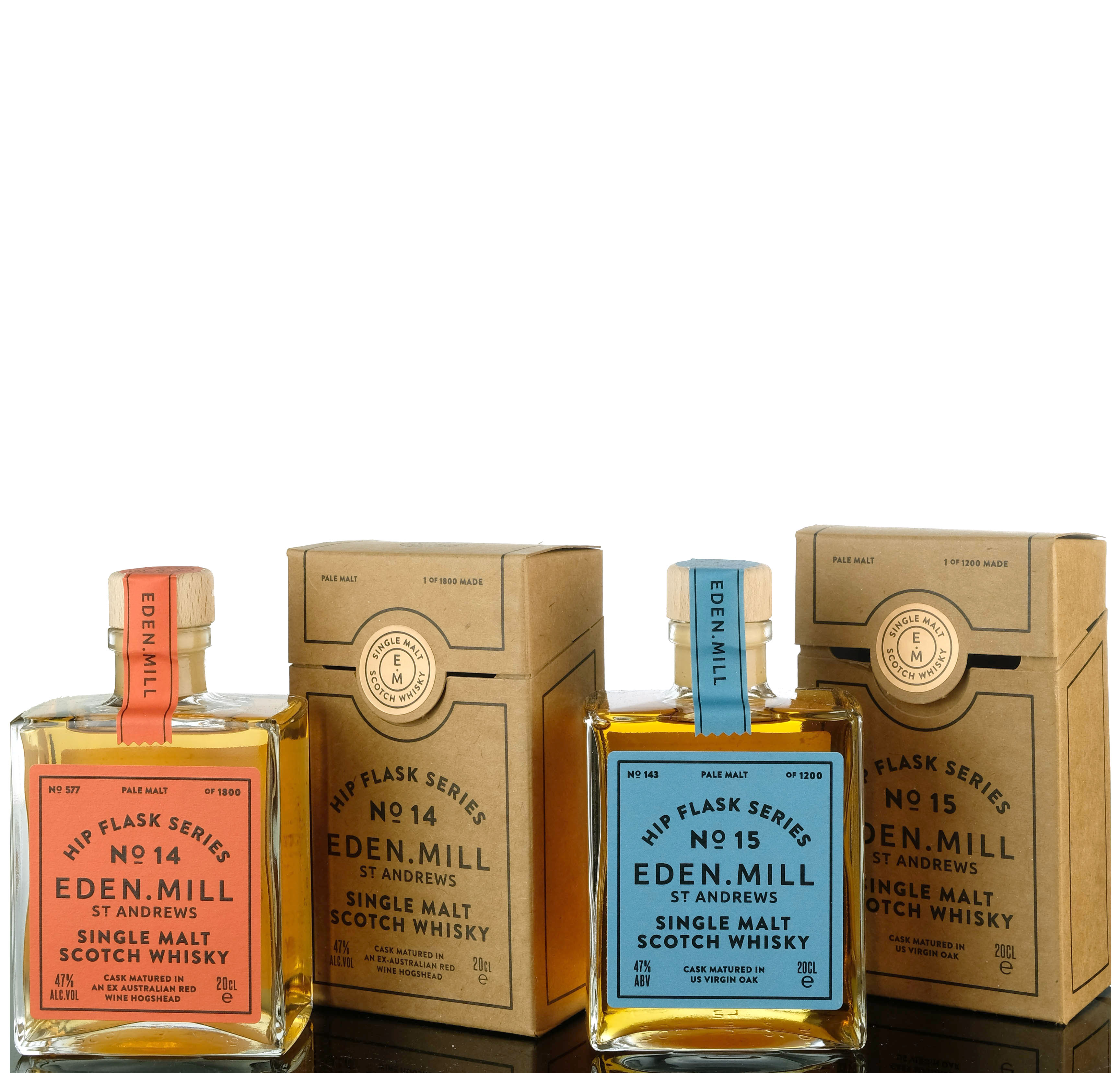 2 x Eden Mill - Hip Flask Series - 20cl