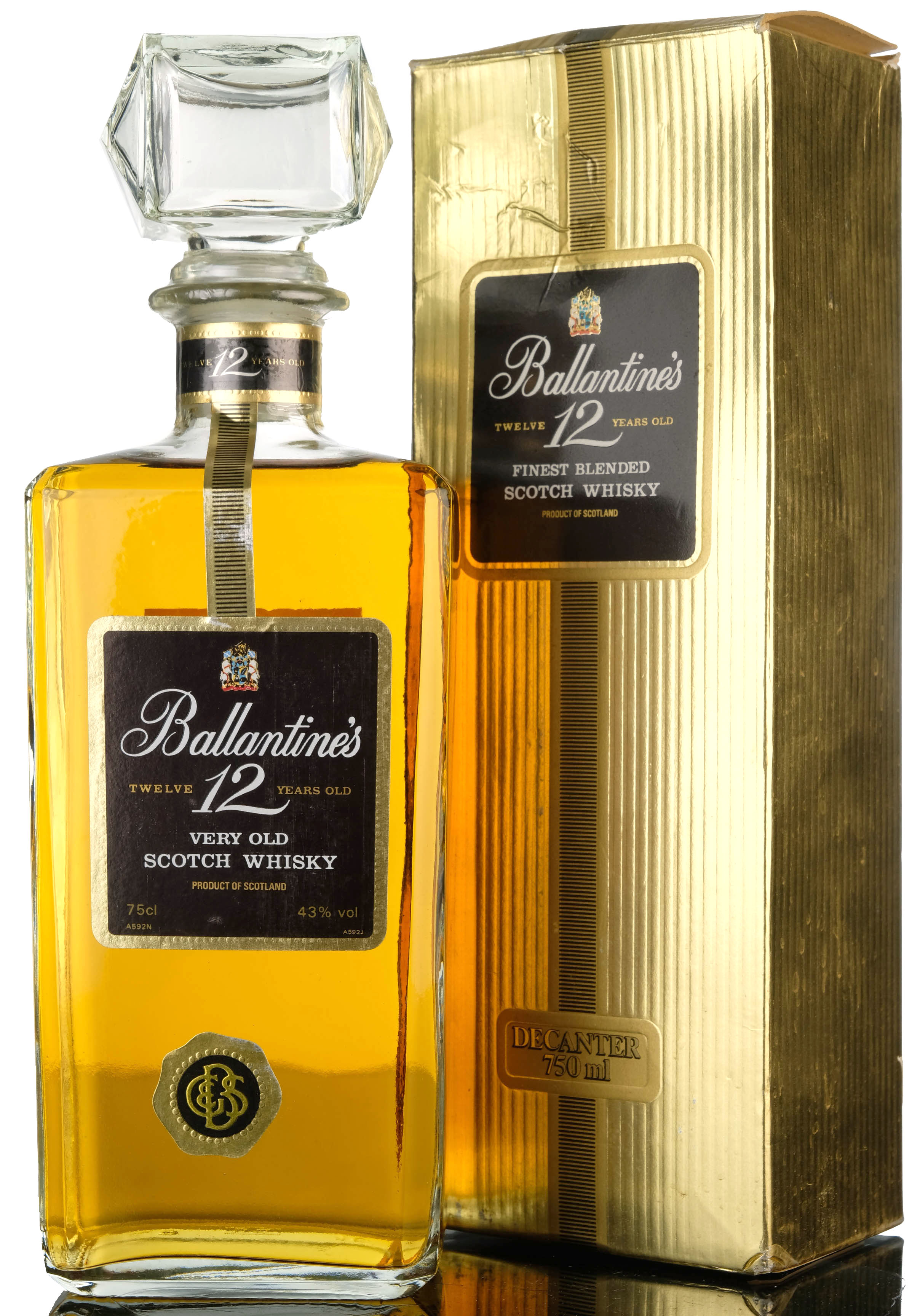 Ballantines 12 Year Old Decanter - 1980s