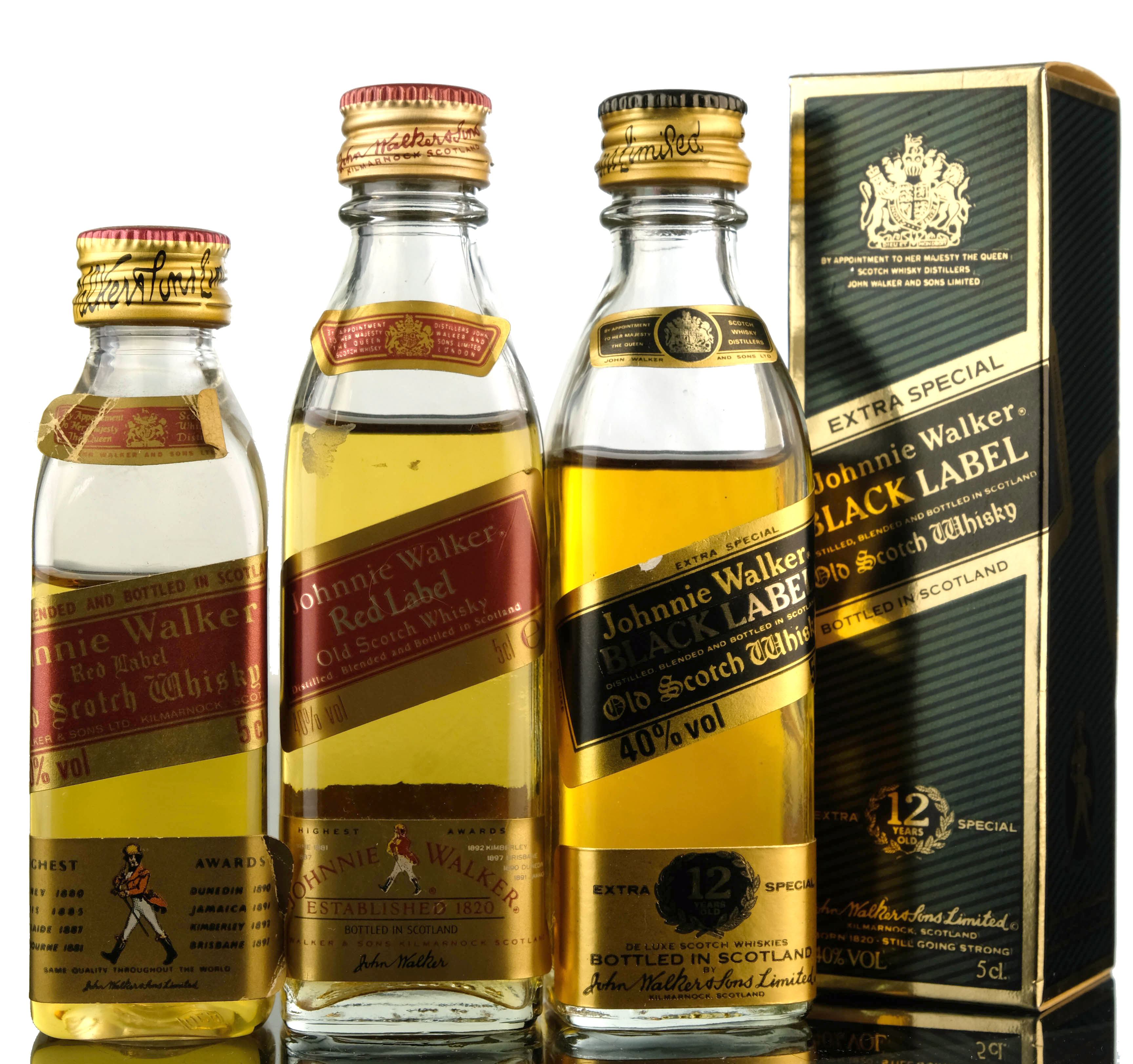 3 x Johnnie Walker Miniatures