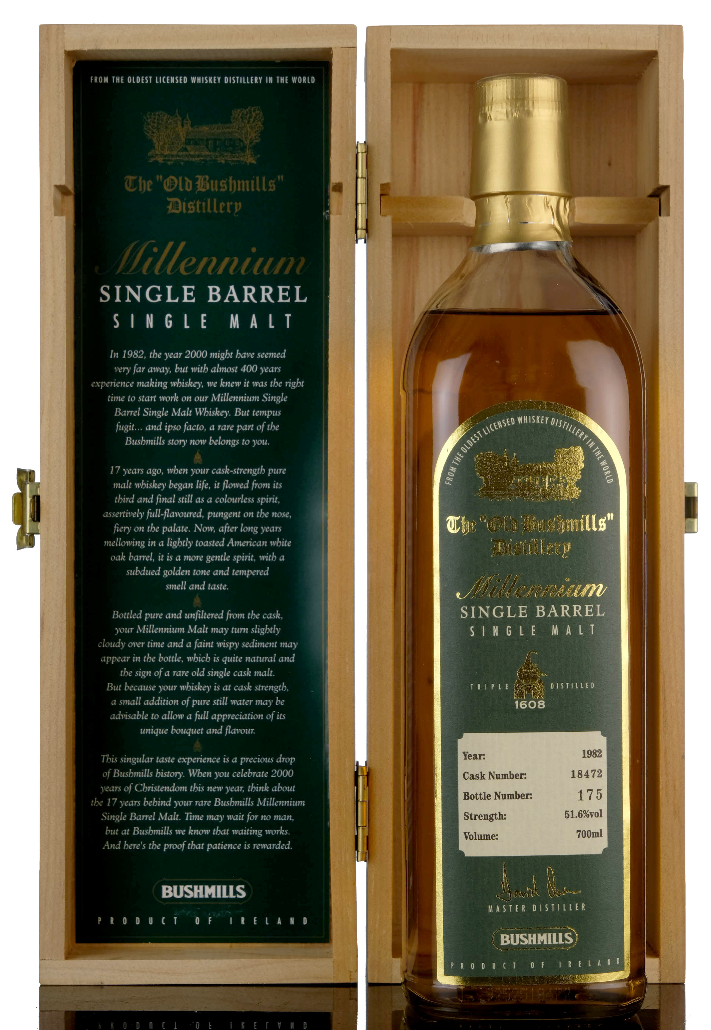 Bushmills 1982 Millennium Irish Whiskey Single Cask 18472