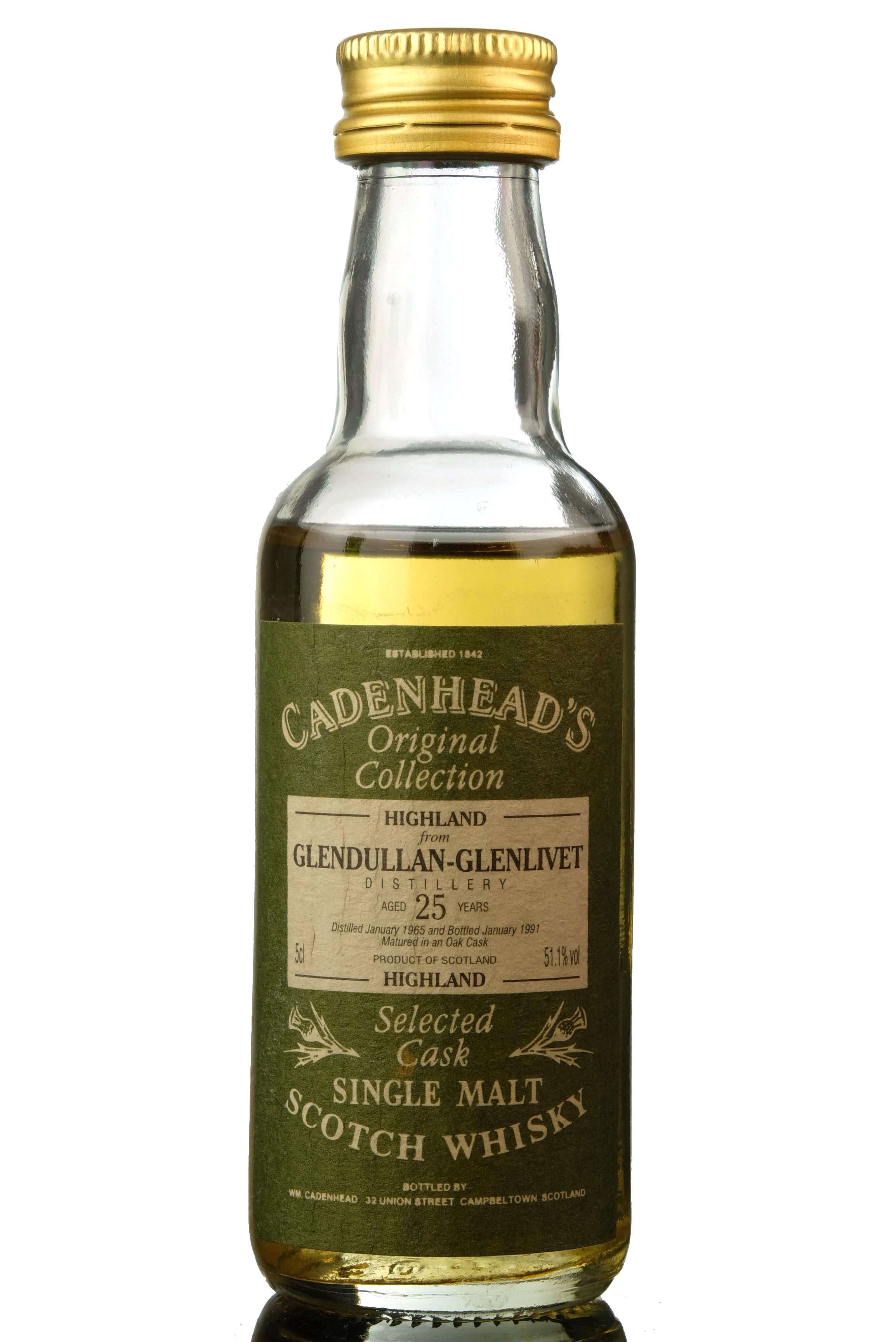 Glendullan-Glenlivet 1965-1991 - 25 Year Old - Cadenheads Original Collection Miniature