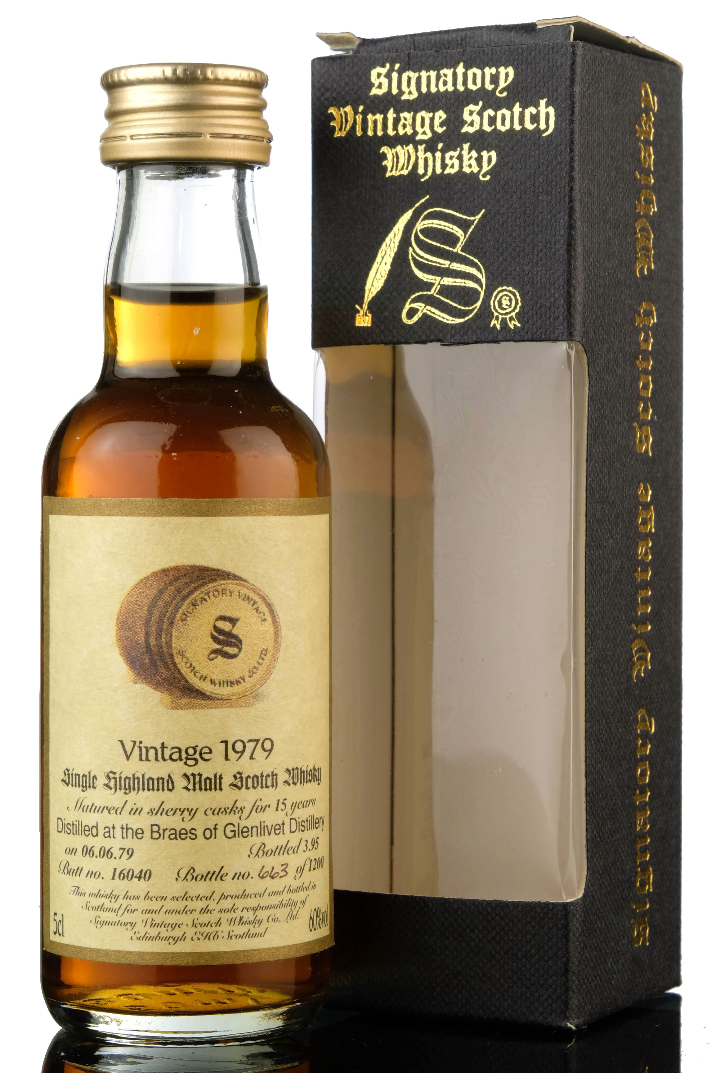 Braes Of Glenlivet 1979-1995 - 15 Year Old - Signatory Vintage - Single Cask 16040 - Minia