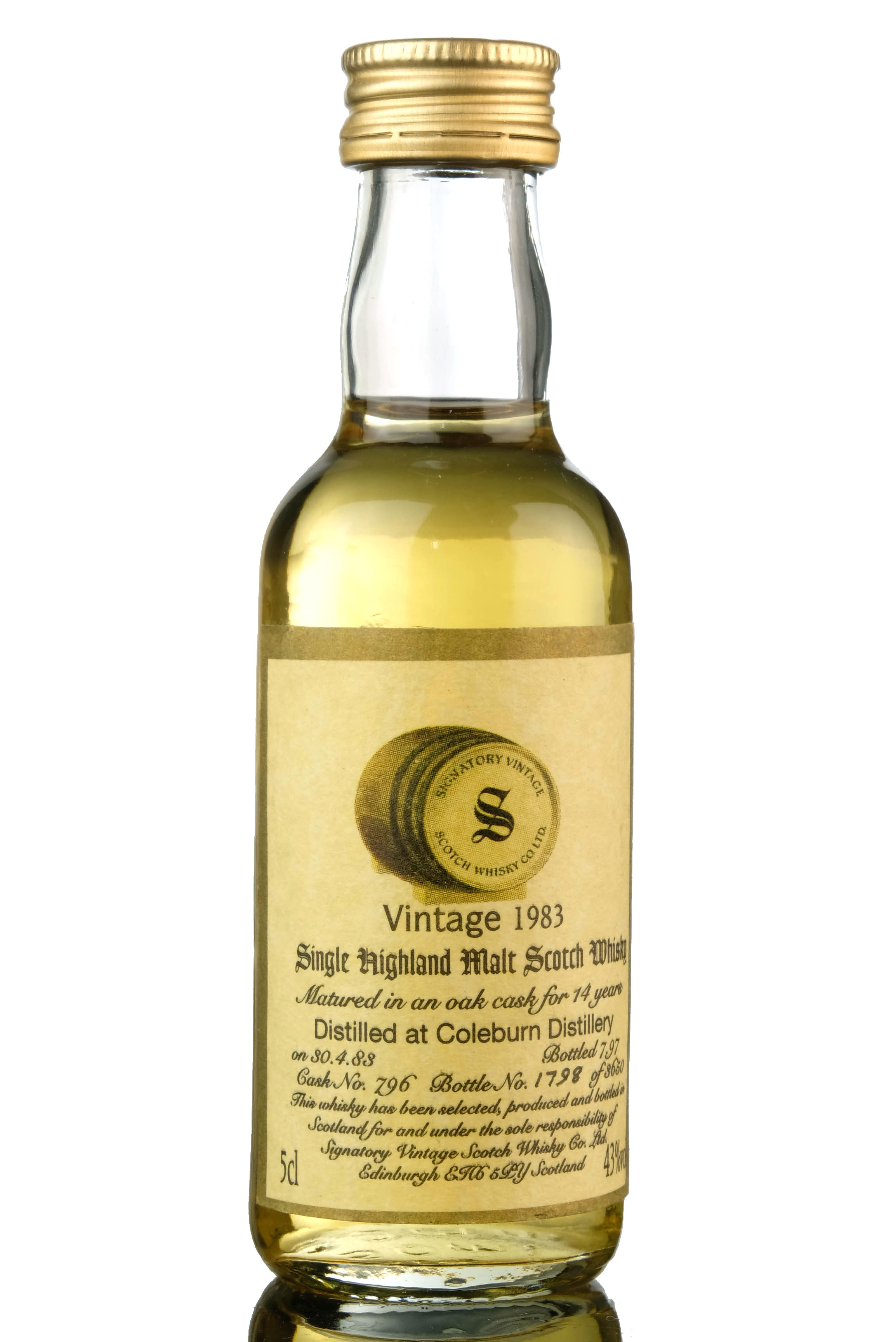 Coleburn 1983-1997 - 14 Year Old - Signatory Vintage Miniature
