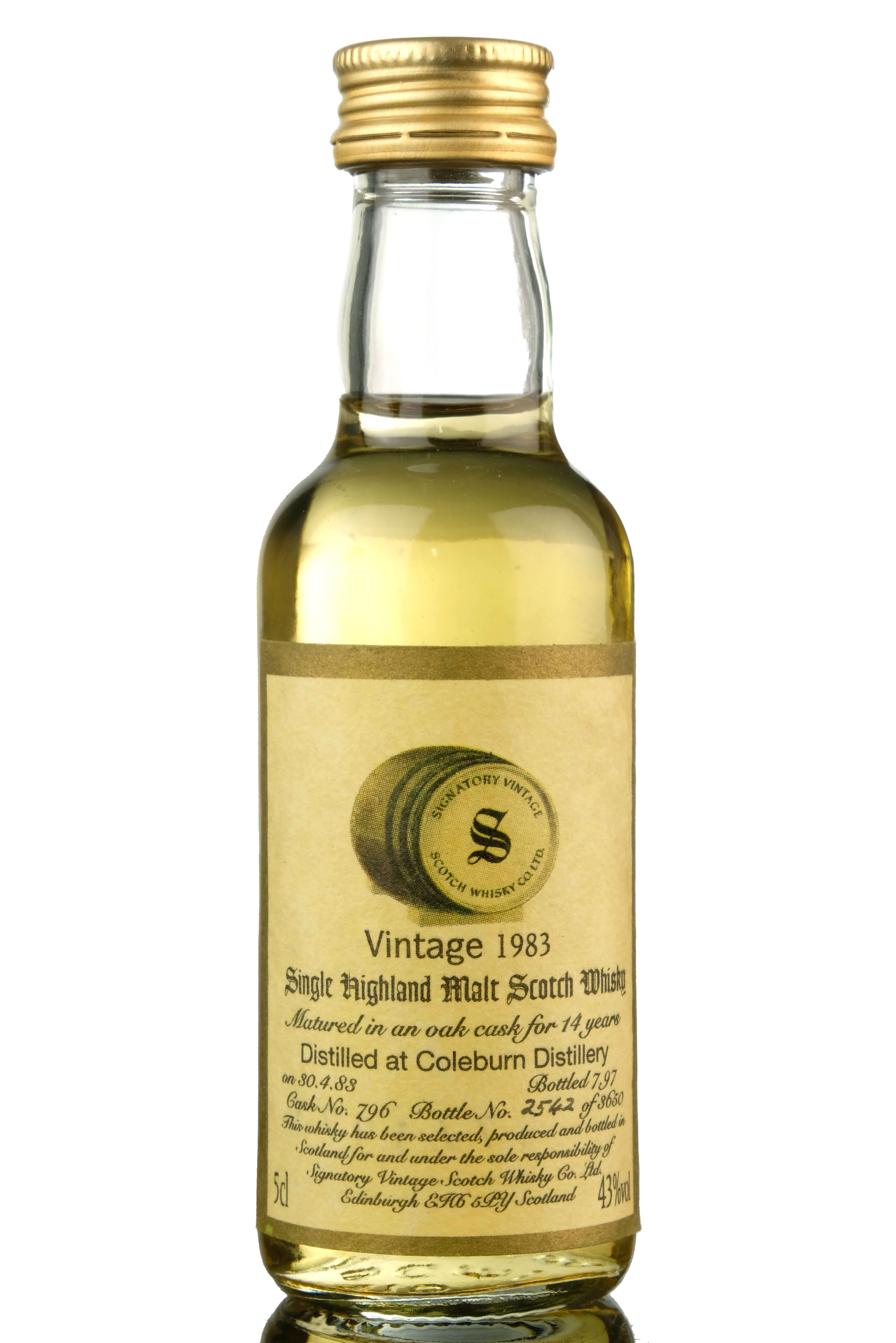 Coleburn 1983-1997 - 14 Year Old - Signatory Vintage Miniature