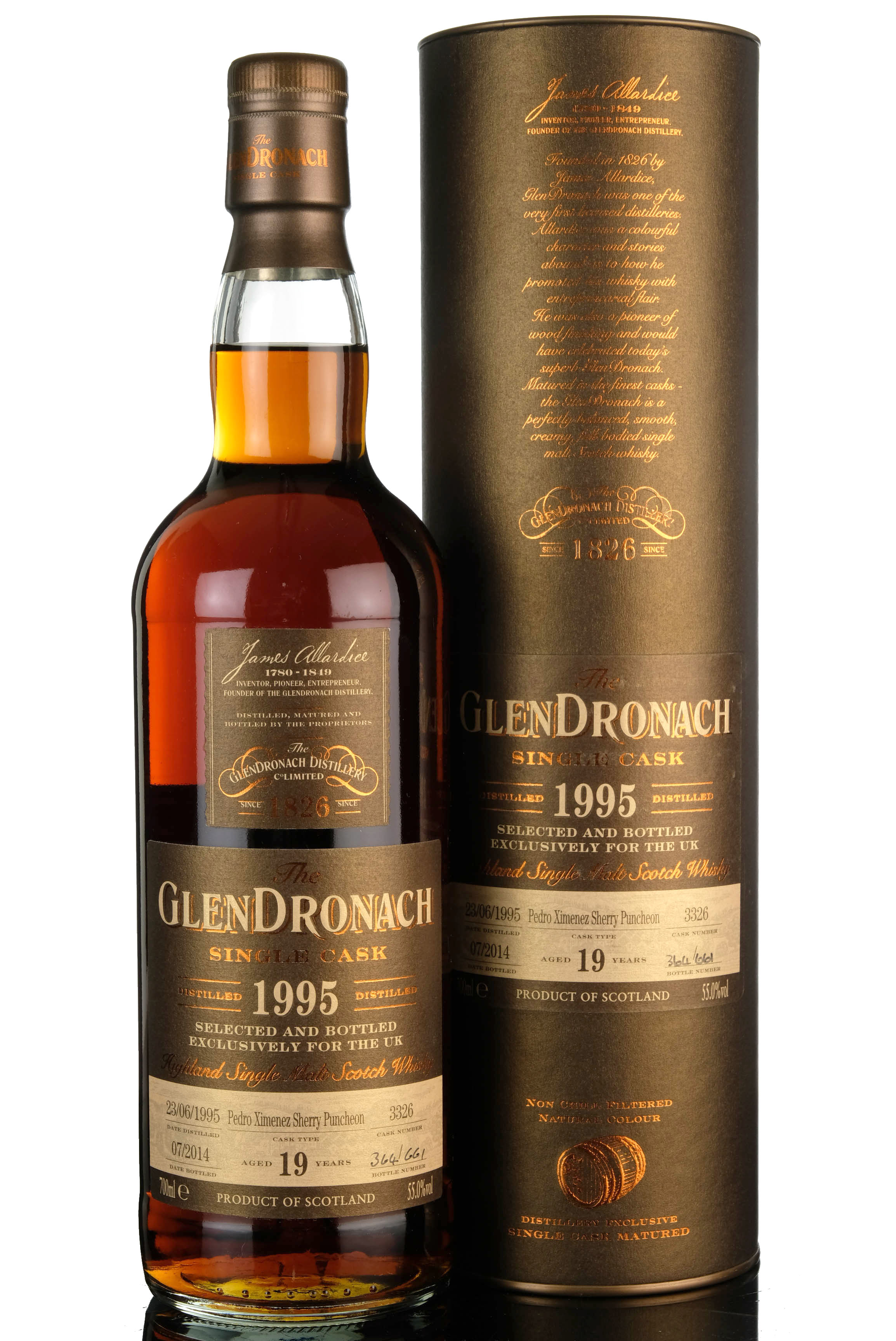 Glendronach 1995-2014 - 19 Year Old - Single Cask 3326 - UK Exclusive