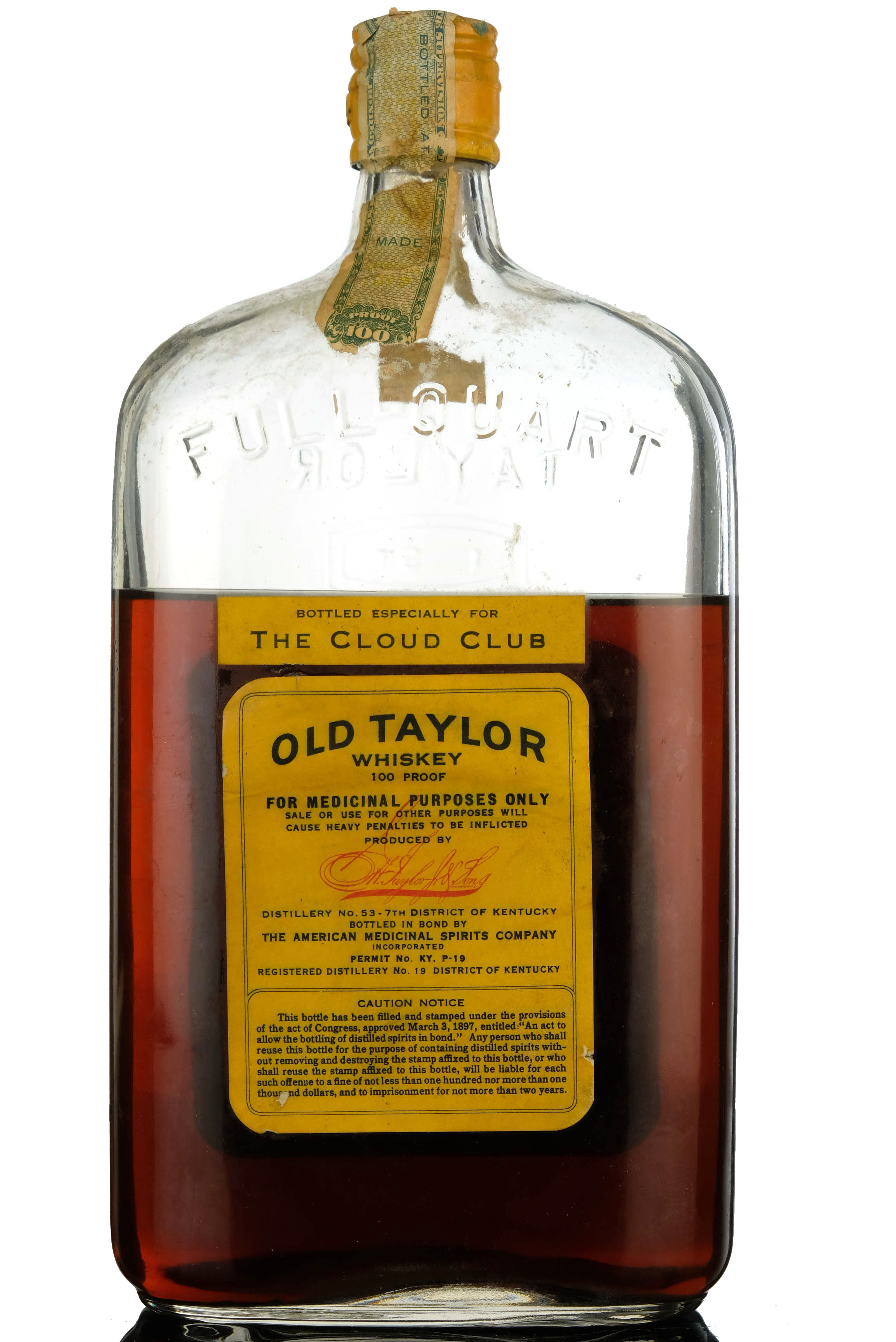 Old Taylor Straight Kentucky Whisky - One Quart