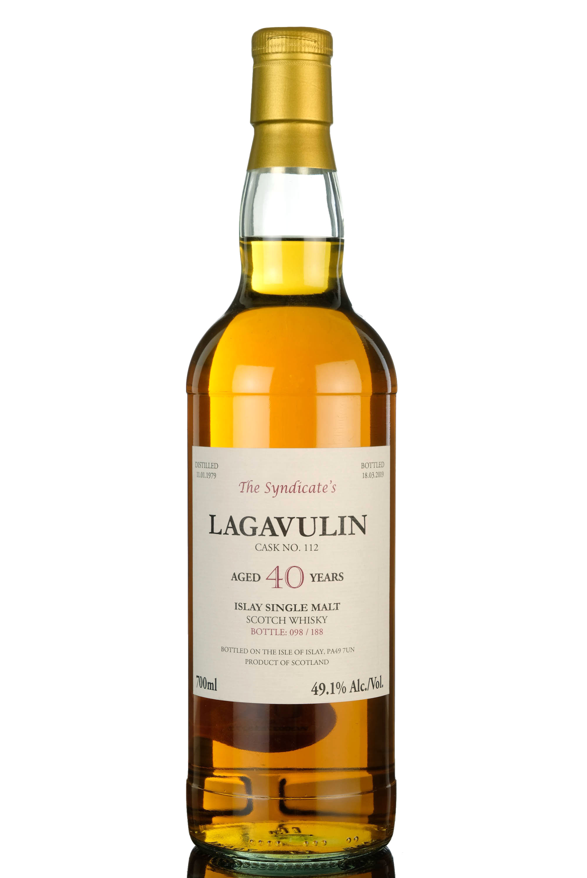 Lagavulin 1979-2019 - 40 Year Old - The Syndicate - 188 Bottles