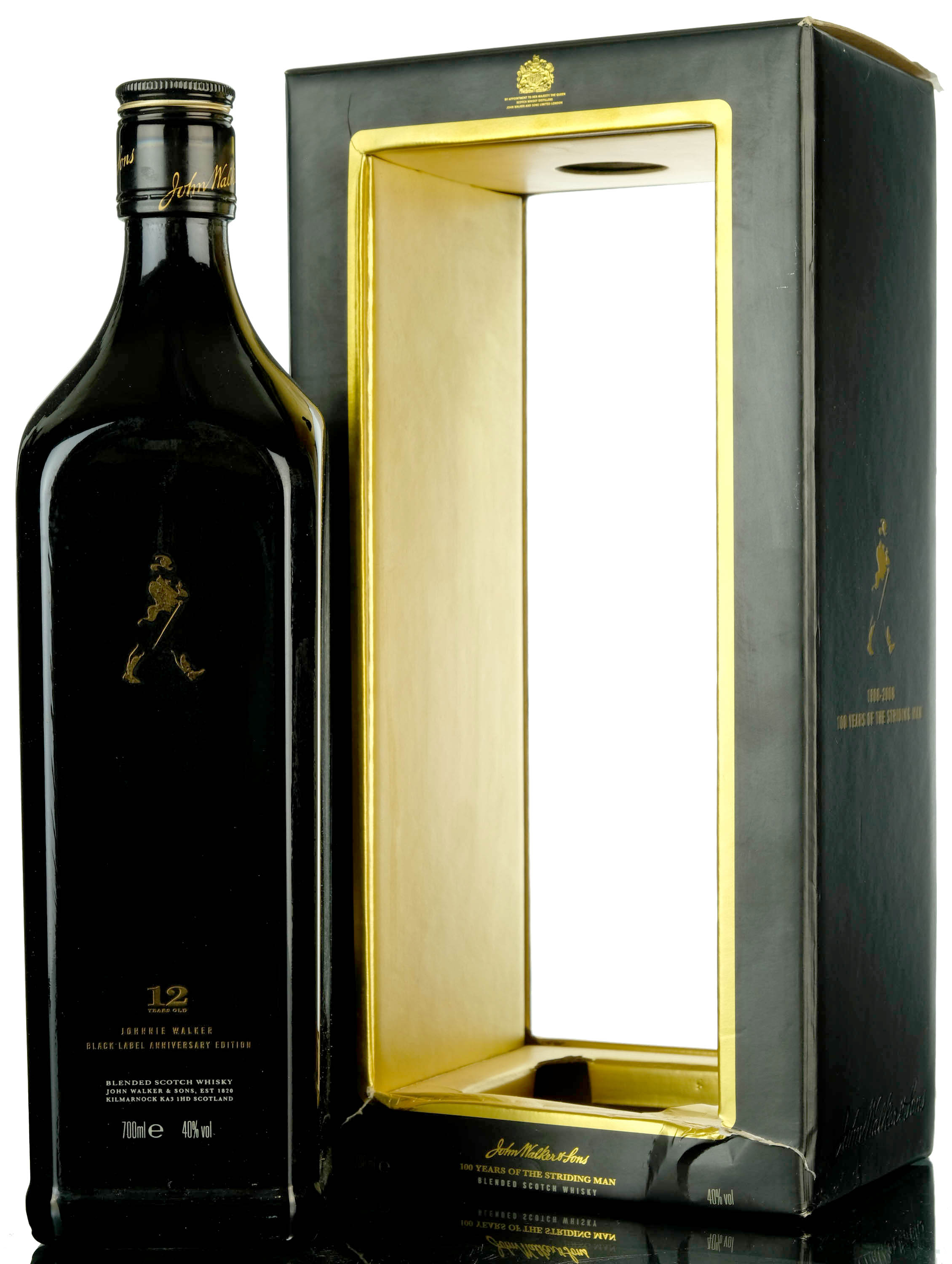 Johnnie Walker 12 Year Old - Black Label - Centenary Of The Striding Man 1909-2009