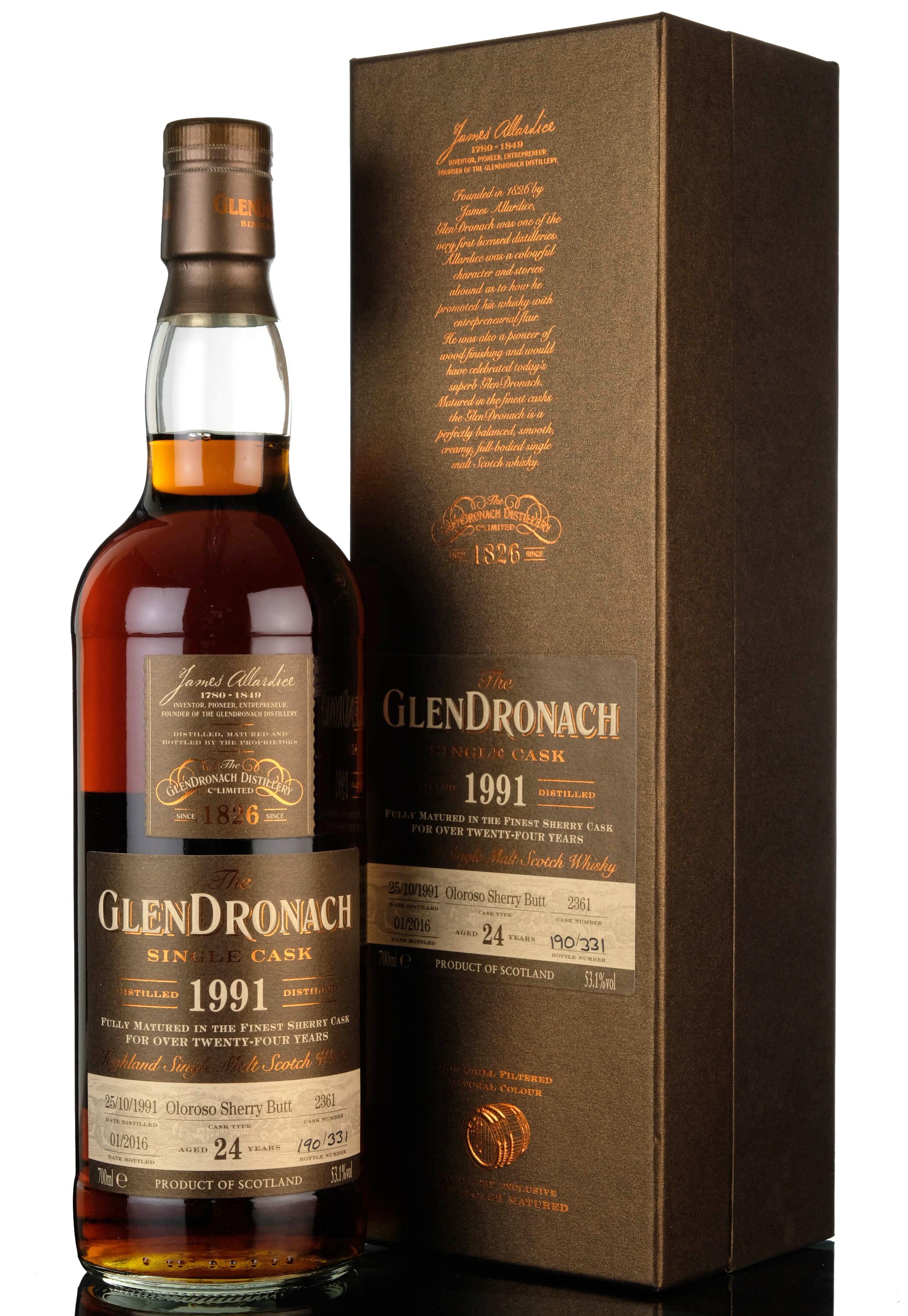 Glendronach 1991 - 2016 24 Single Cask 2361 Batch 13