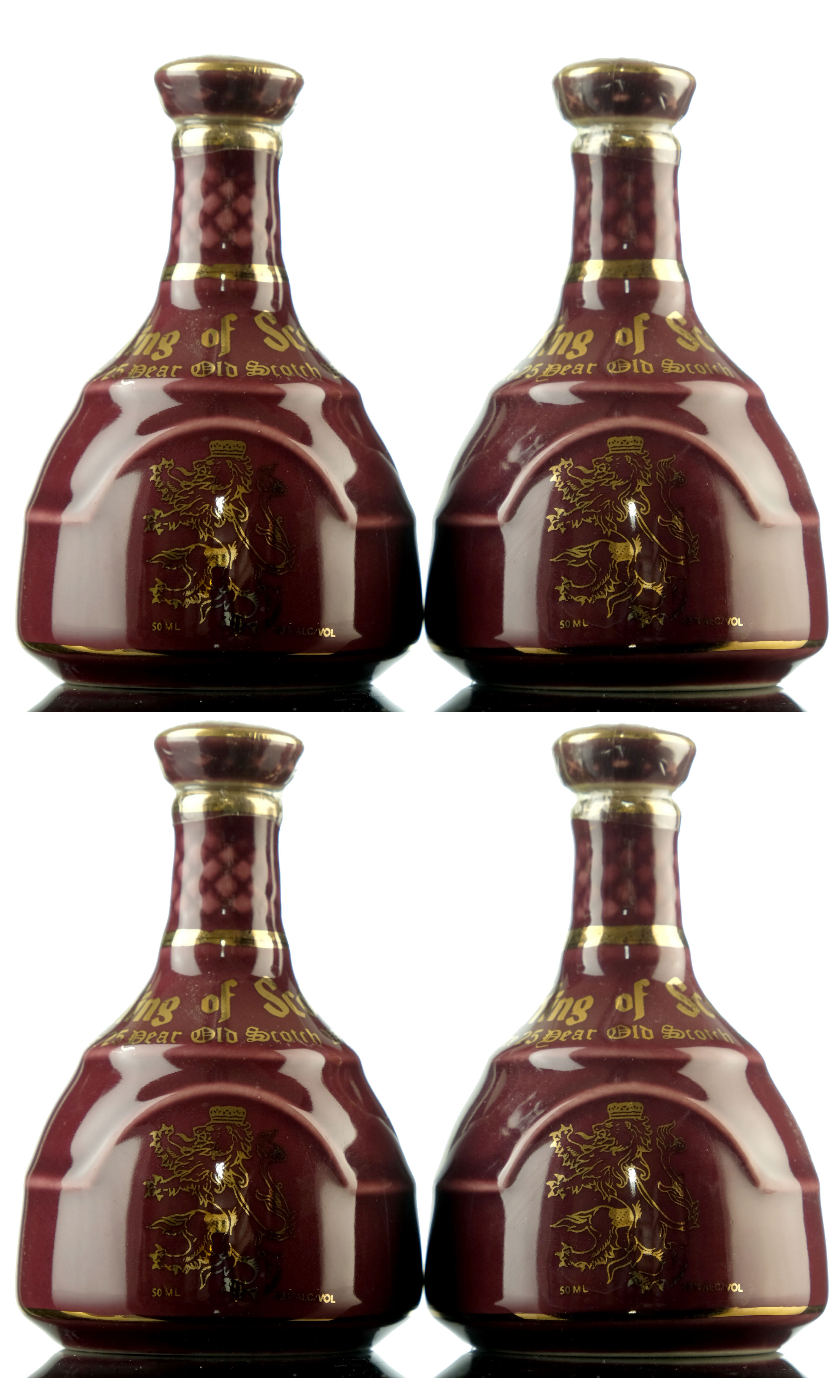 4 x King Of Scots 25 Year Old Miniatures