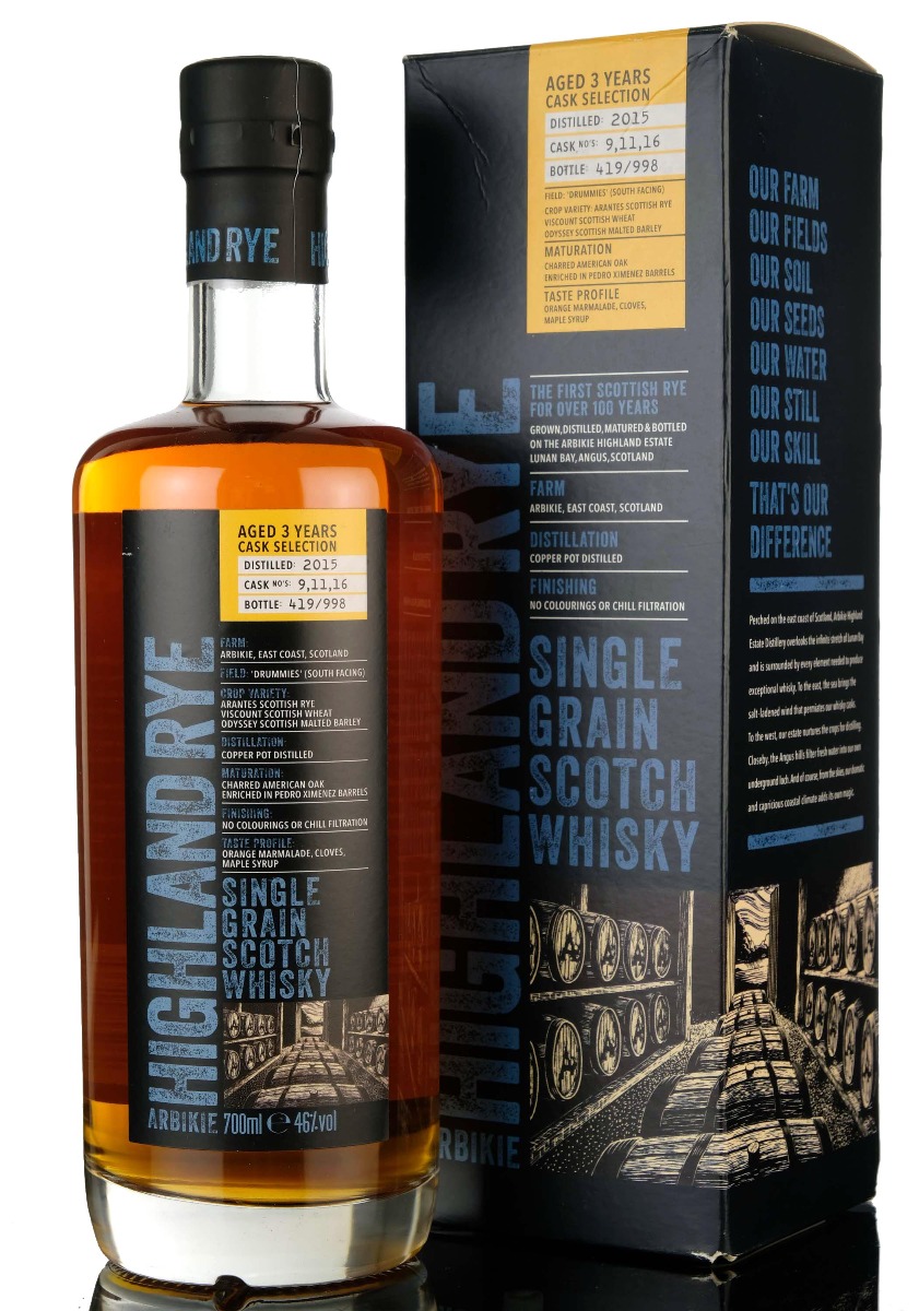 Arbikie Highland Rye 3 Cask Selection