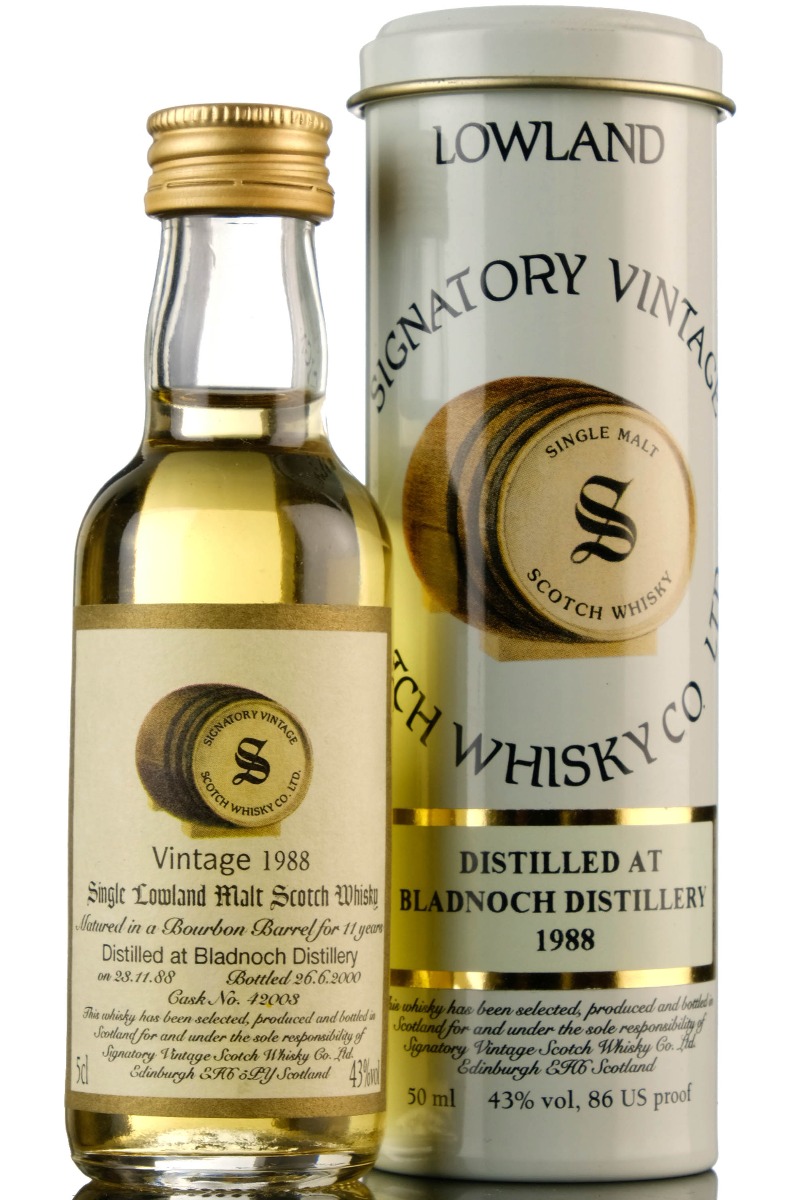 Bladnoch 1988-2000 - 11 Year Old - Signatory Vintage Miniature