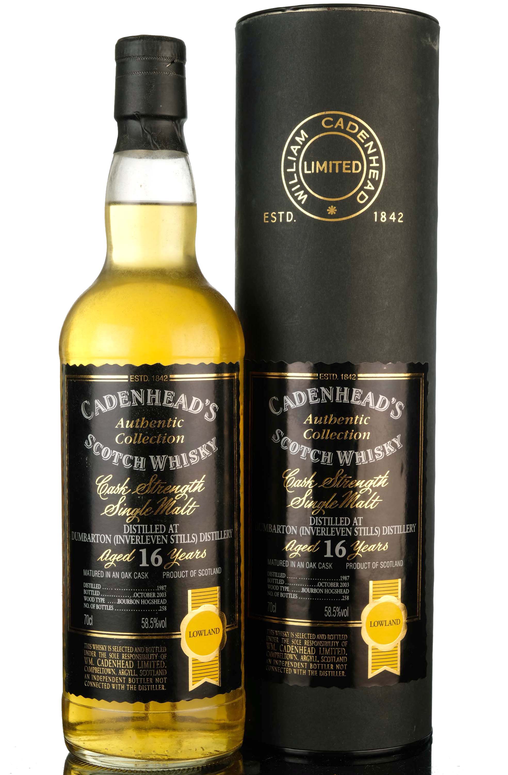 Dumbarton 19872003 16 Year Old Cadenheads Authentic Collection