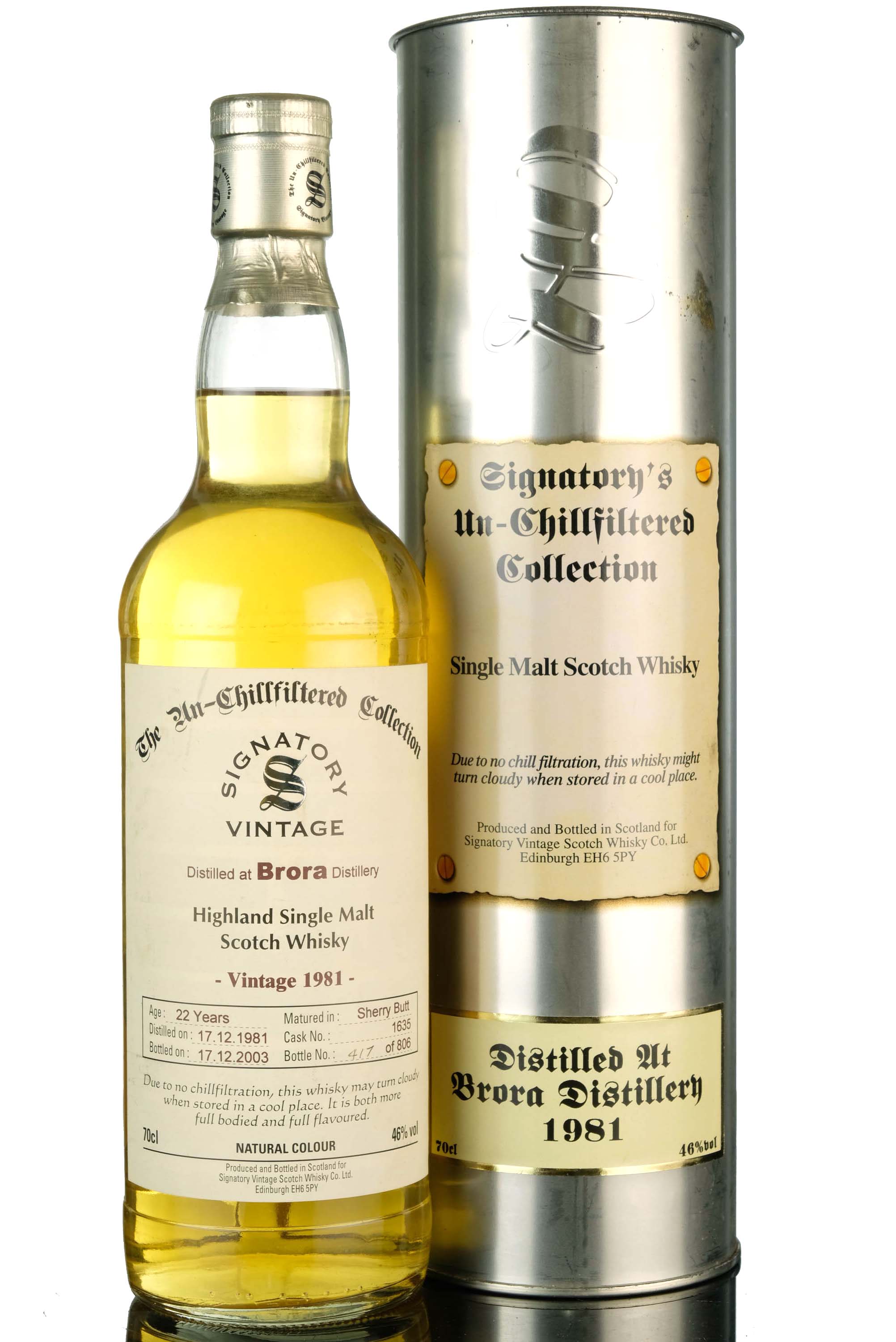 Brora 1981 - 2003 22 Signatory Vintage Single Cask 1635
