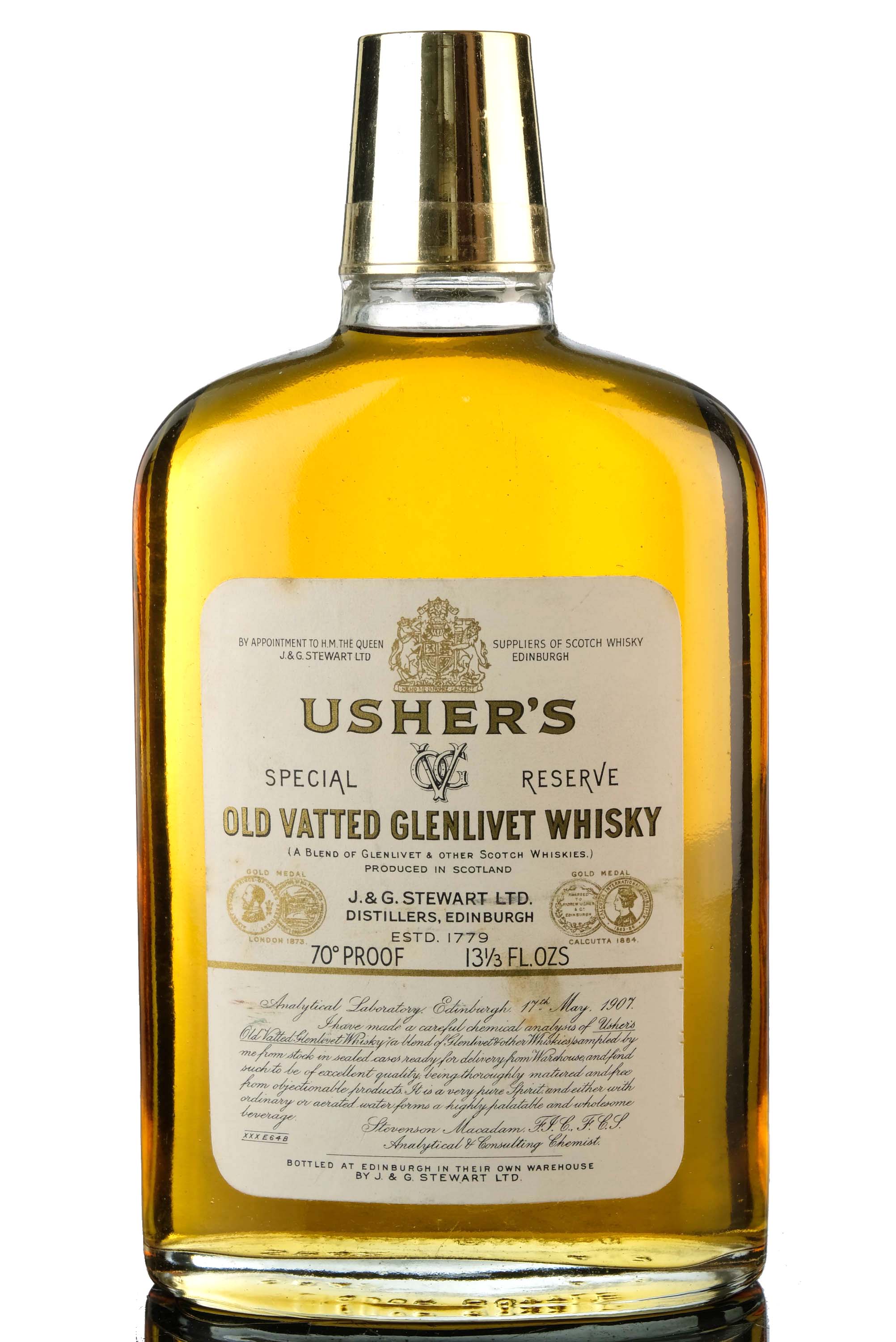 Ushers Old Vatted Glenlivet Whisky Half Bottle
