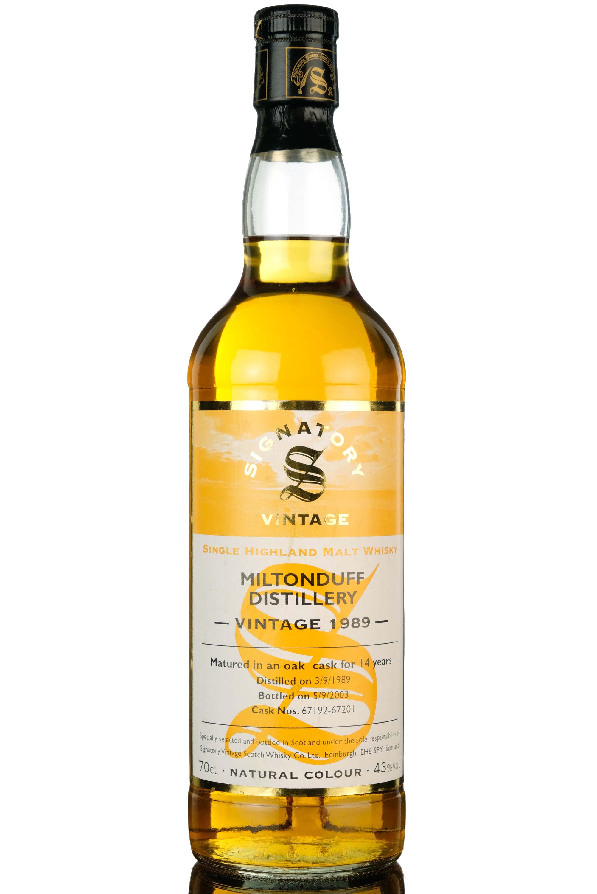 Miltonduff 19892003 14 Year Old Signatory Vintage
