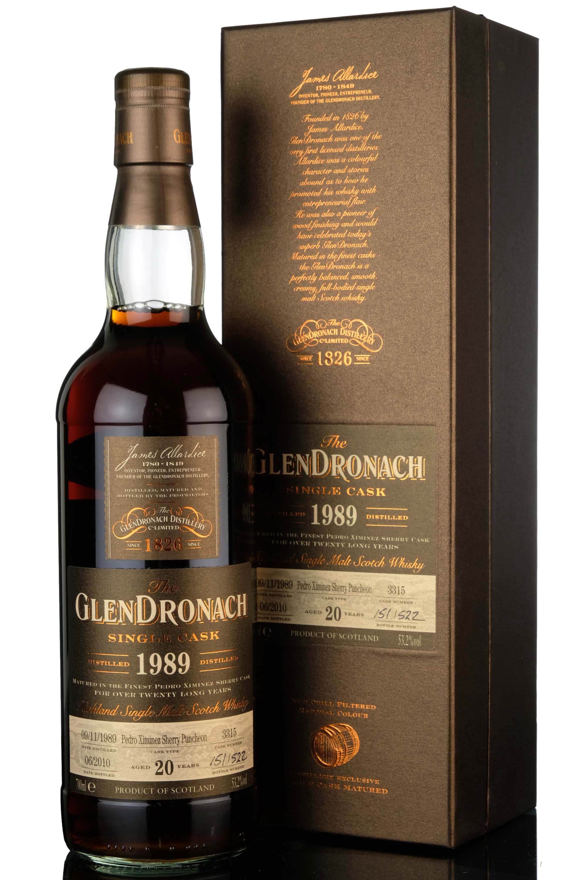 Glendronach 1989-2010 - 20 Year Old - Single Cask 3315 - Batch 2