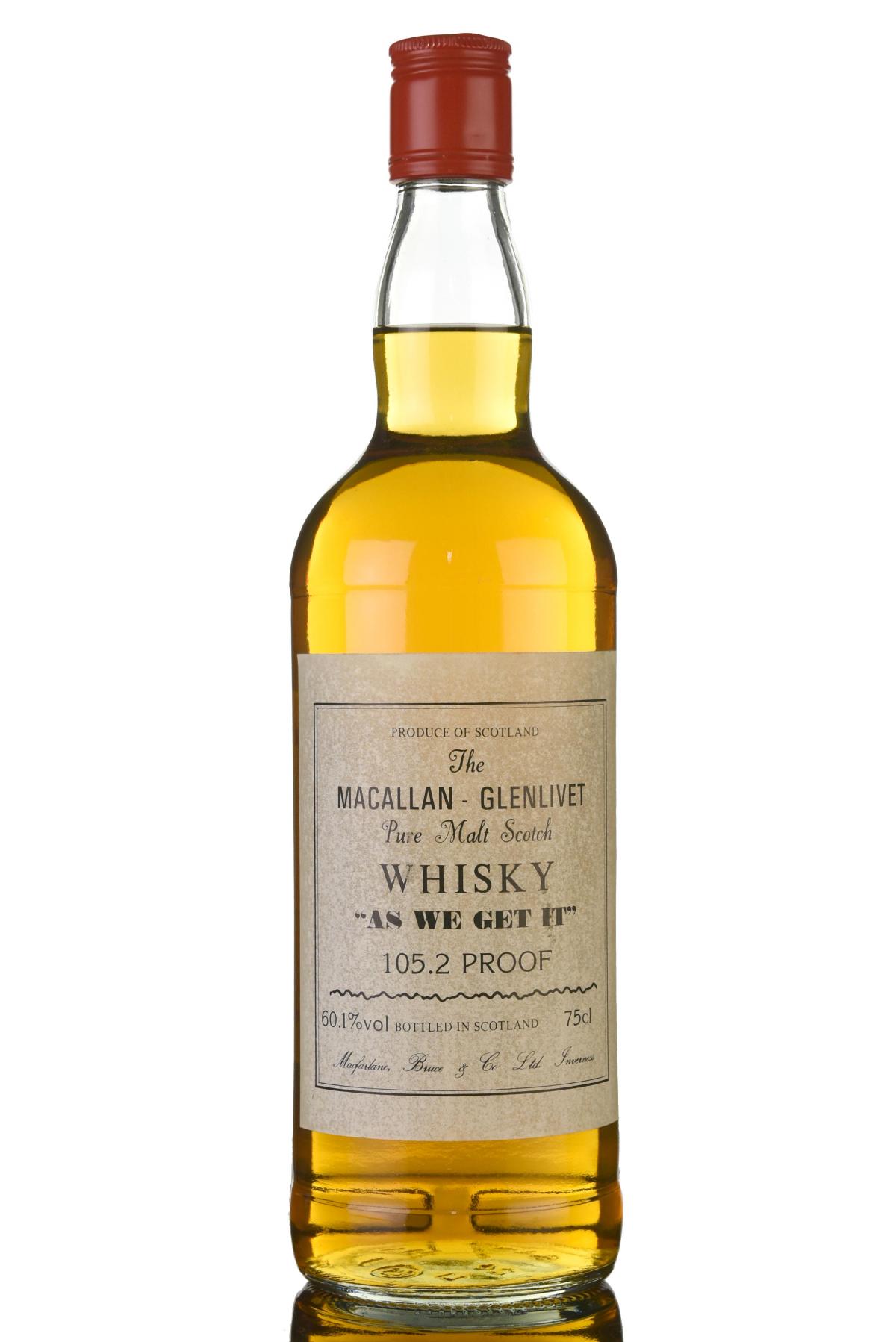 Macallan-Glenlivet AS WE GET IT - 105.2 Proof - 1980s