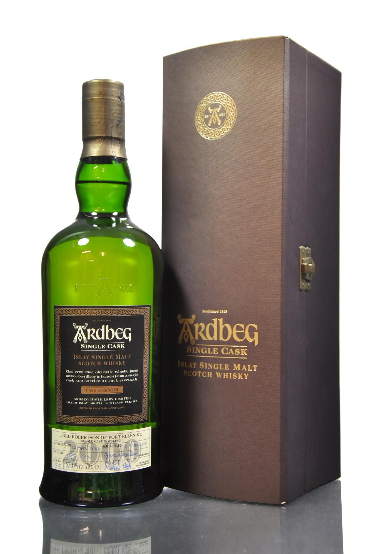 Ardbeg 2000-2010 - Single Cask 1217 - Lord Robertson Of Port Ellen