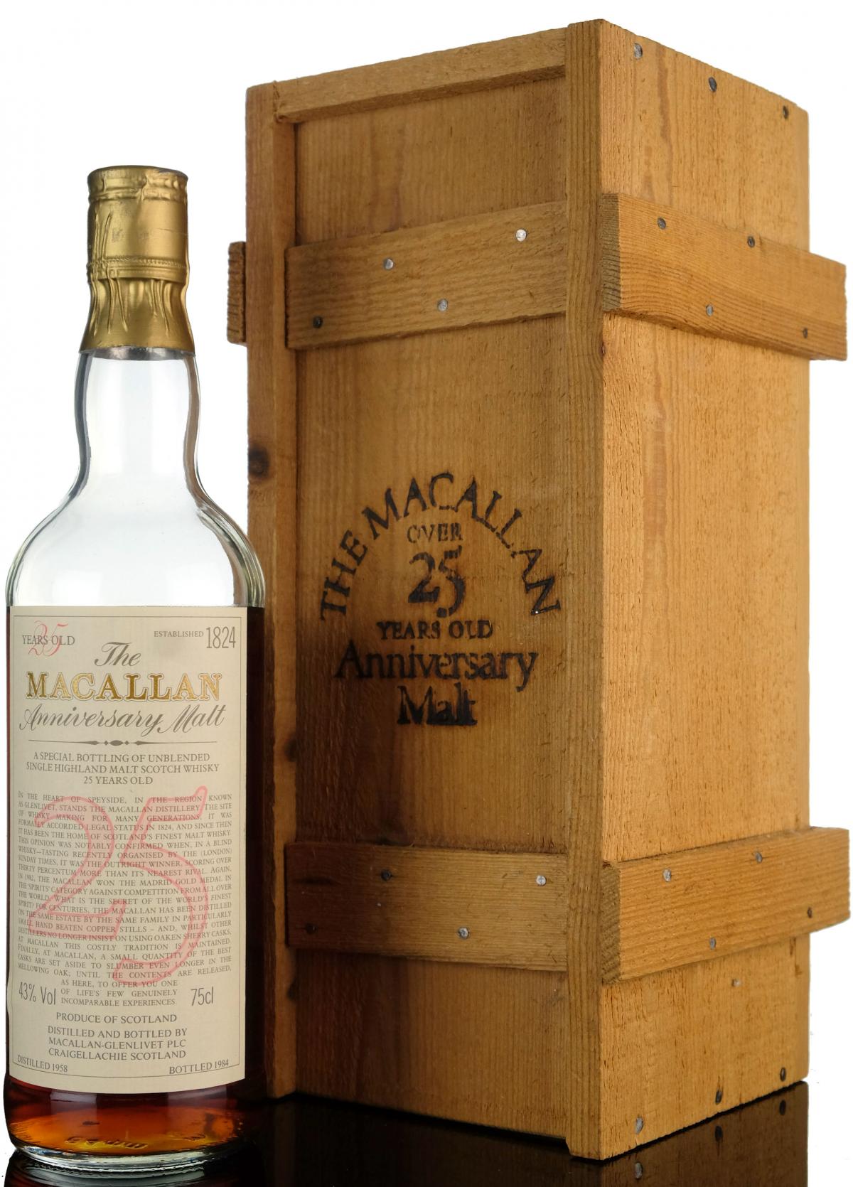 Macallan 1958-1984 - 25 Year Old Anniversary Malt