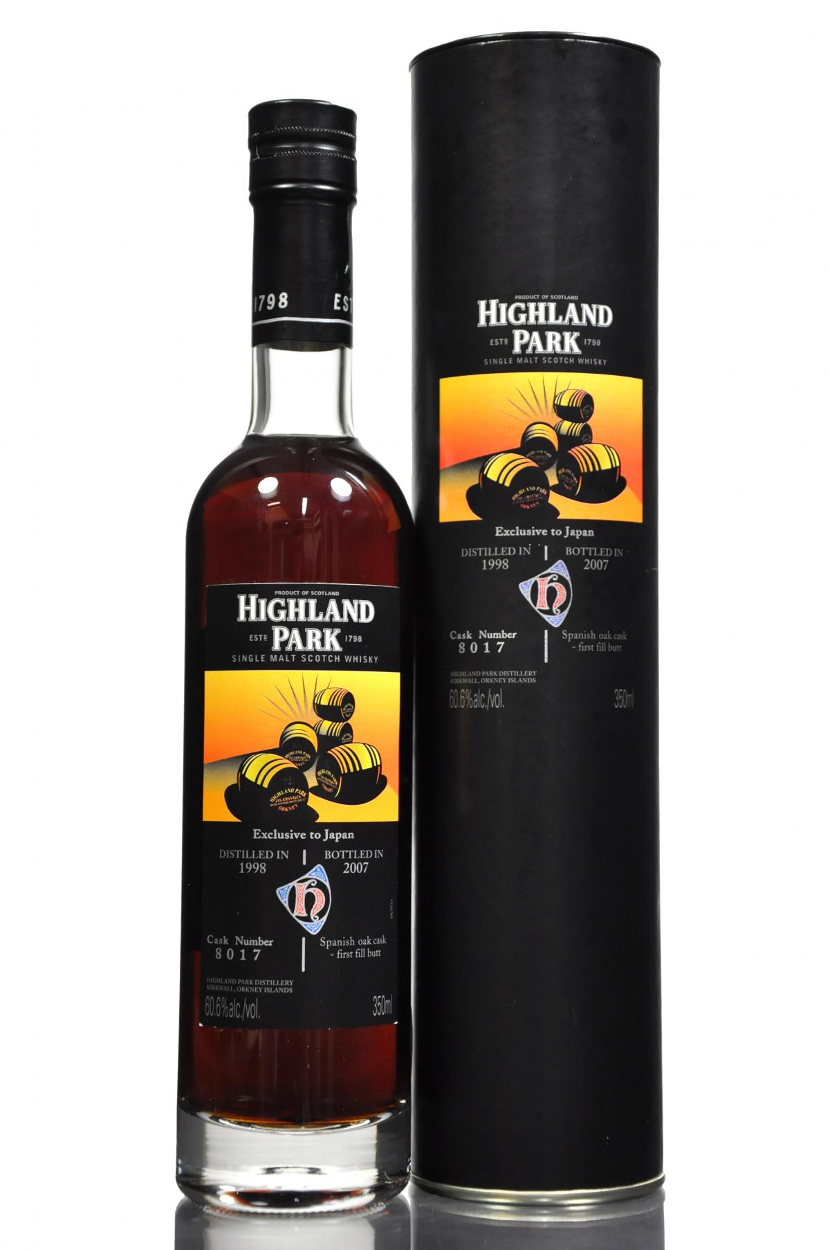Highland Park 1998-2007 - Single Cask 8017 - Exclusive to Japan - Half Bottle