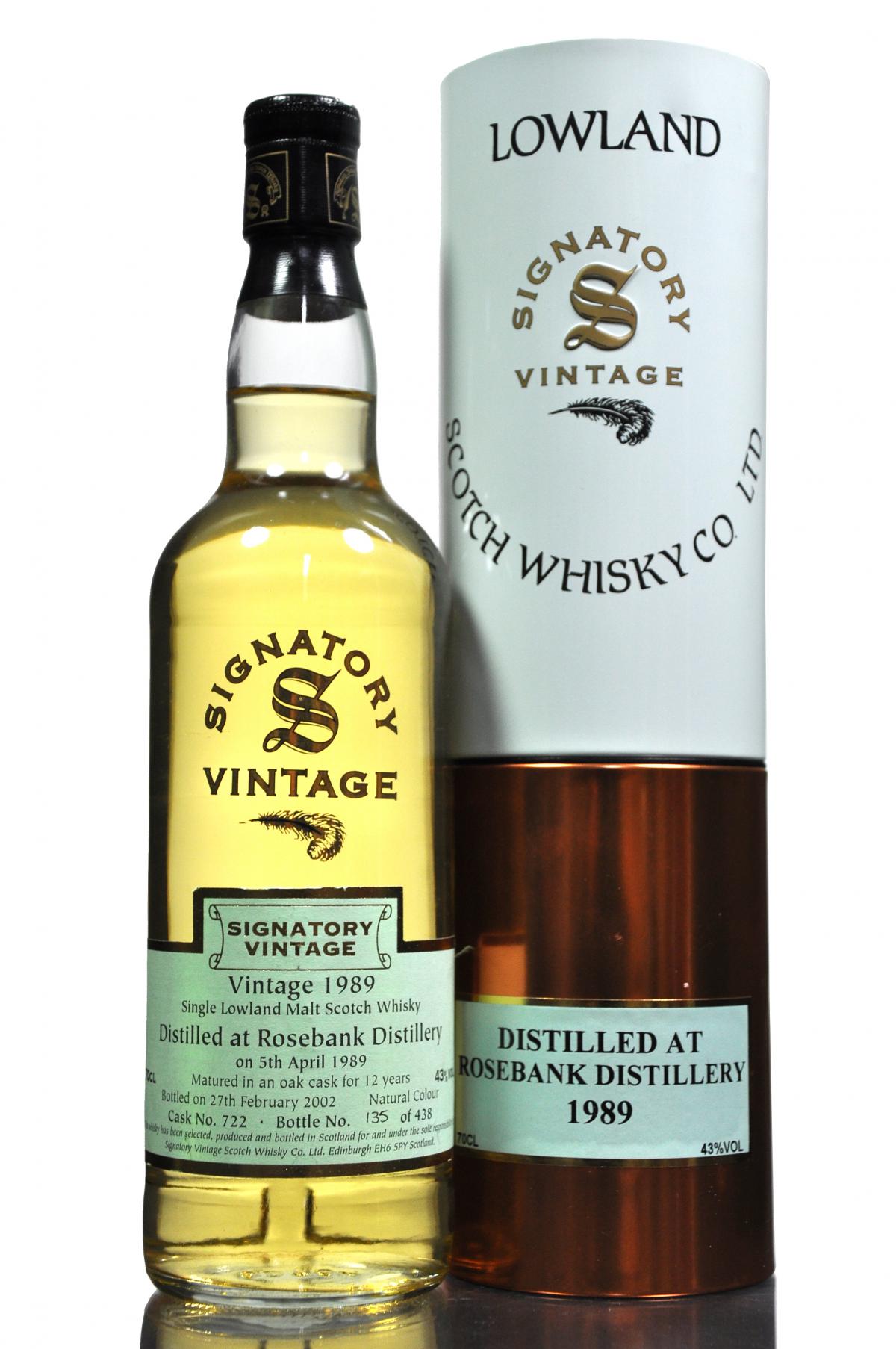 Rosebank 1989-2002 - 12 Year Old - Signatory Vintage