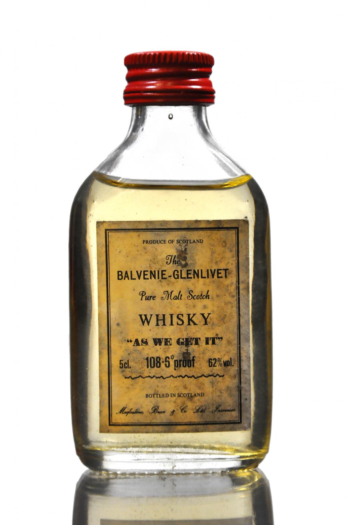 Balvenie-Glenlivet As We Get It - 108.6 Proof - 1980s - Miniature