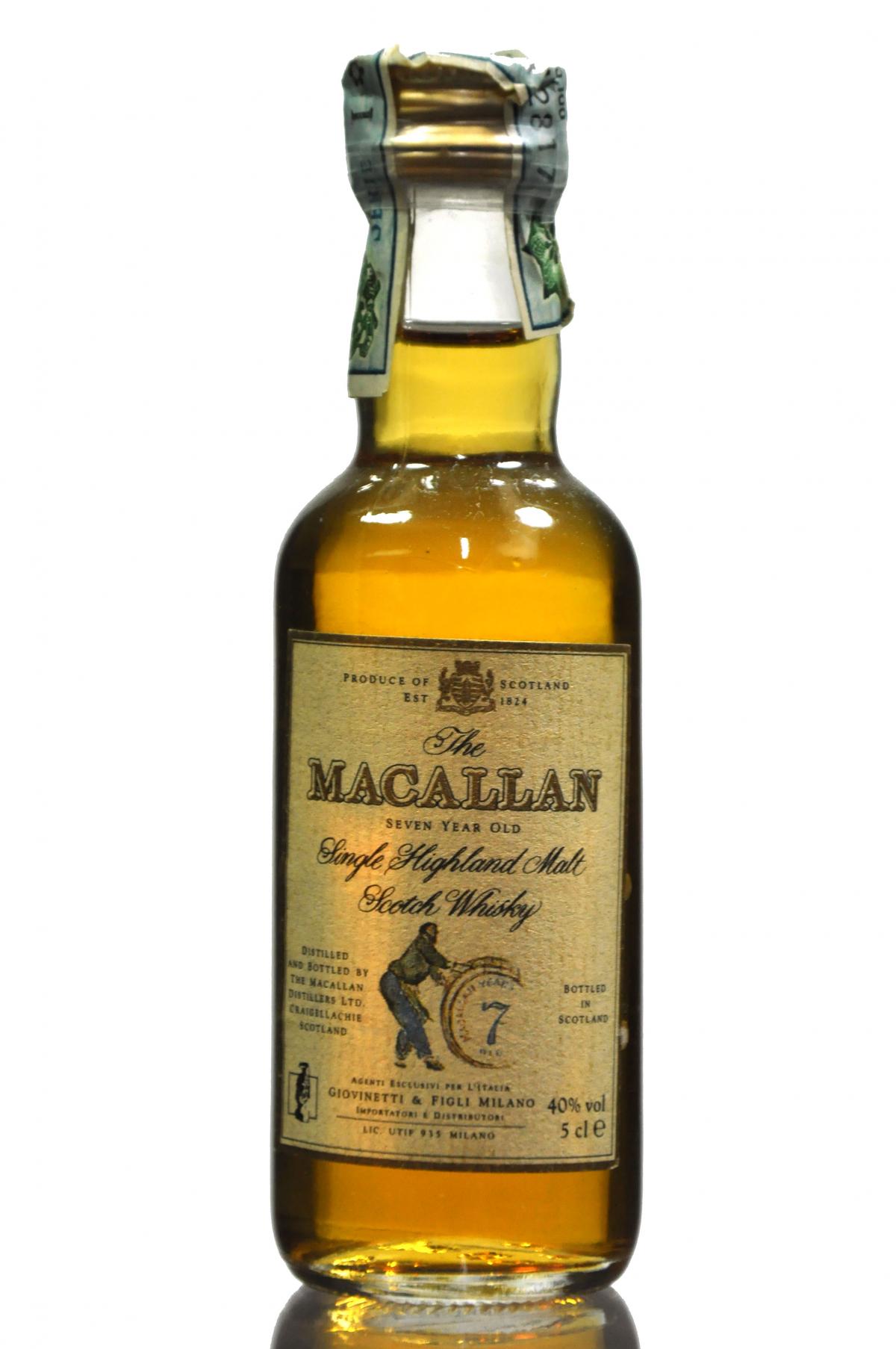 Macallan 7 Year Old Miniature
