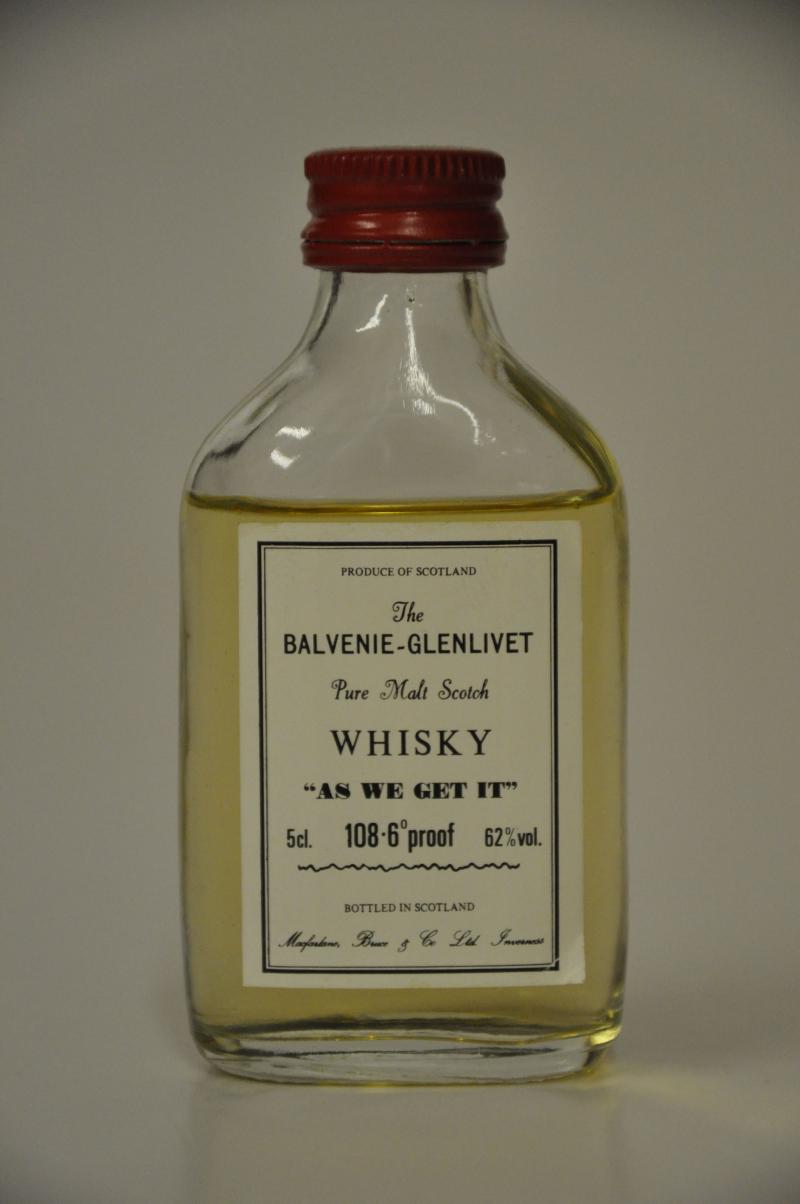 Balvenie-Glenlivet As We Get It - 108.6 Proof - 1980s - Miniature