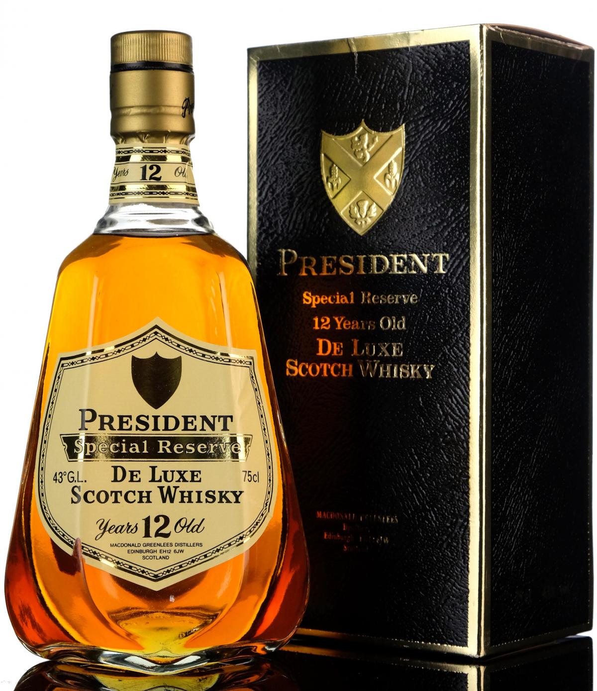 President 12 Year Old - De Luxe Special Reserve - 1980s