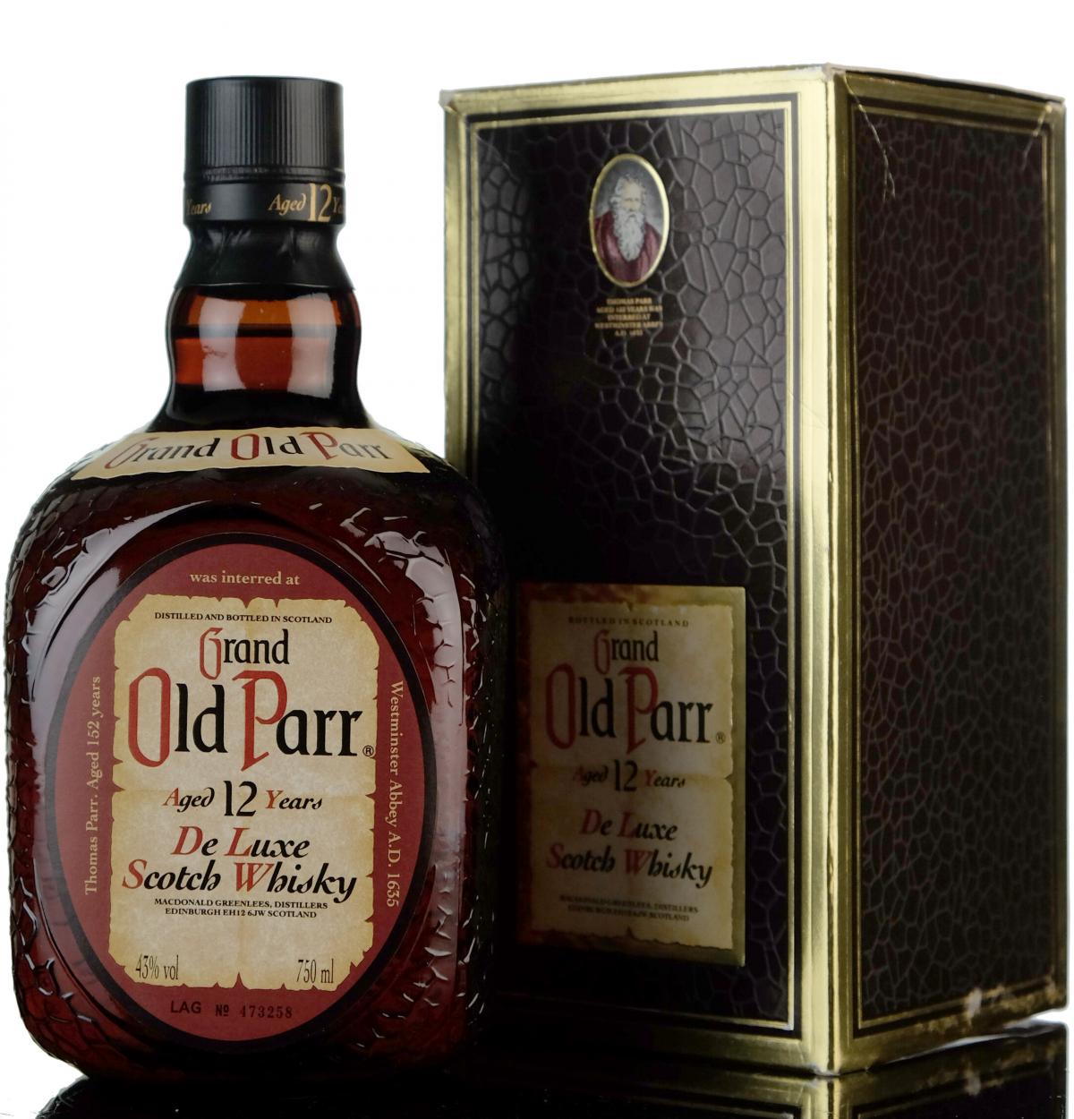 Grand Old Parr 12 Year Old - De Luxe - 1980s