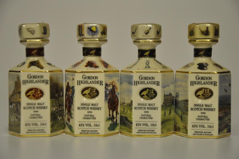 Gordon Highlander Ceramic Decanters - 4 x 10cl