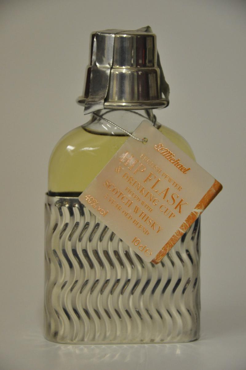 St. Micheal English Pewter Hip Flask