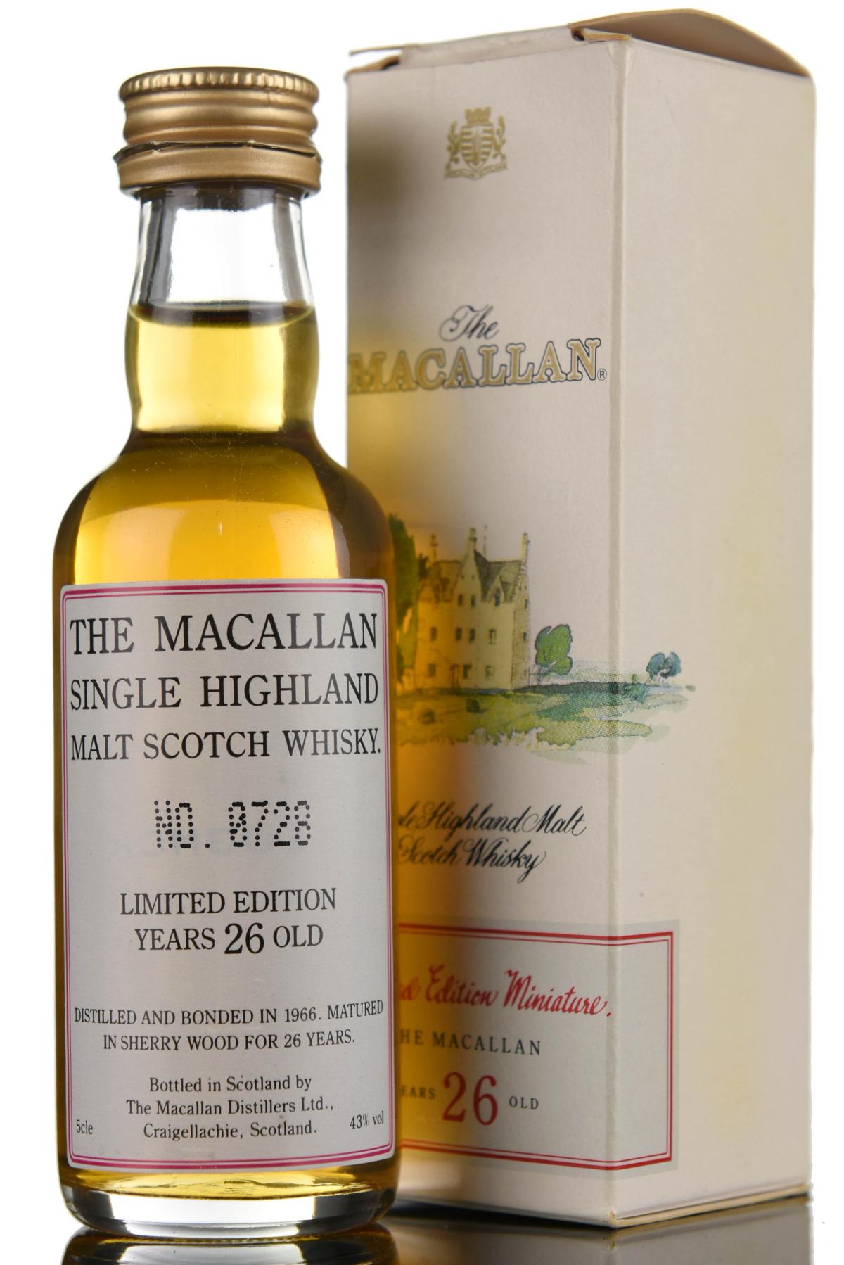 Macallan 1966 - 26 Year Old - Limited Edition - Miniature