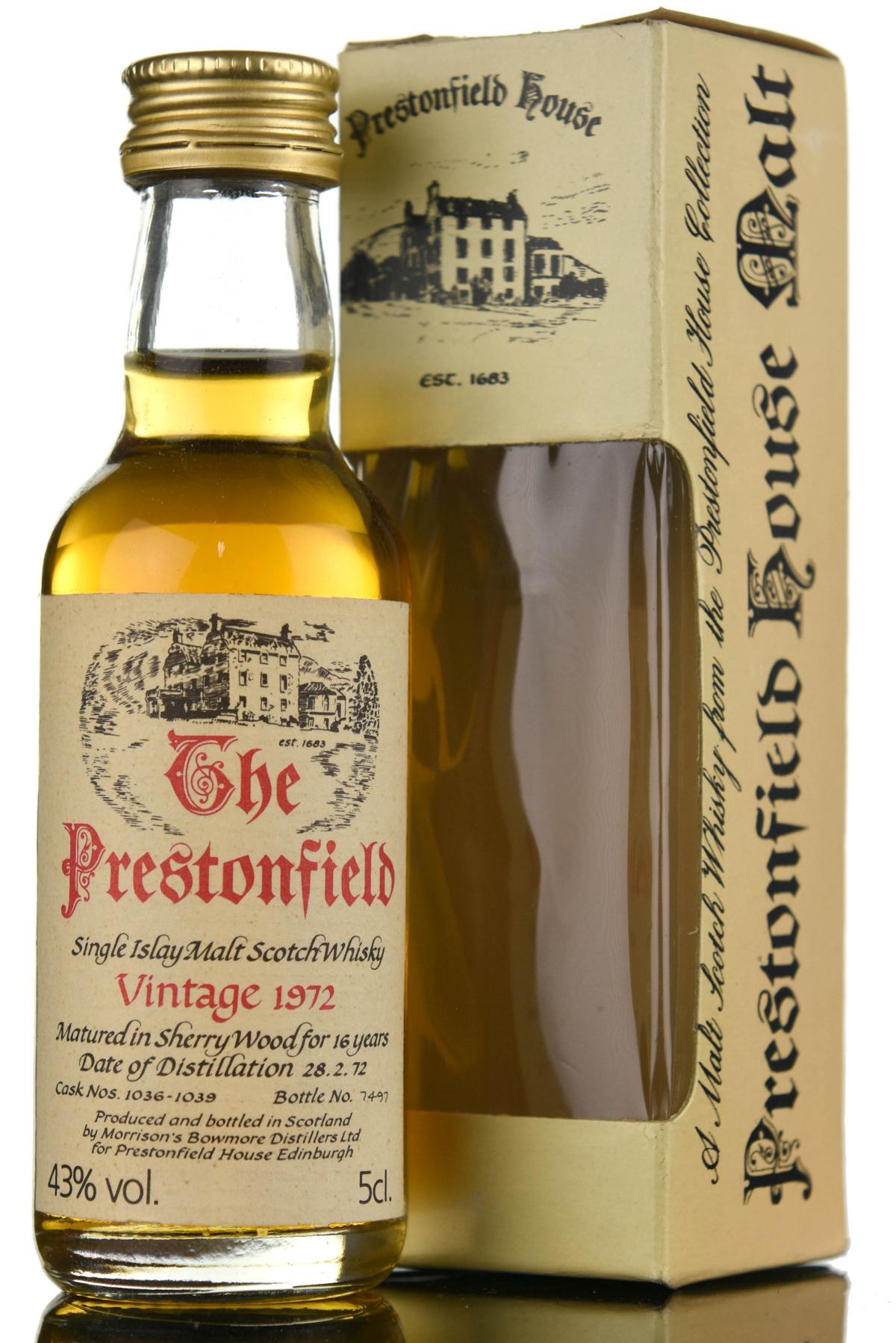 Bowmore 1972 - The Prestonfield Miniature