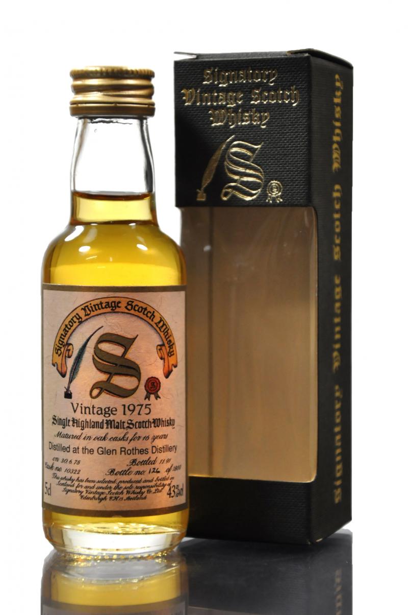 Glen Rothes 1975 - 16 Year Old - Signatory Vintage Miniature