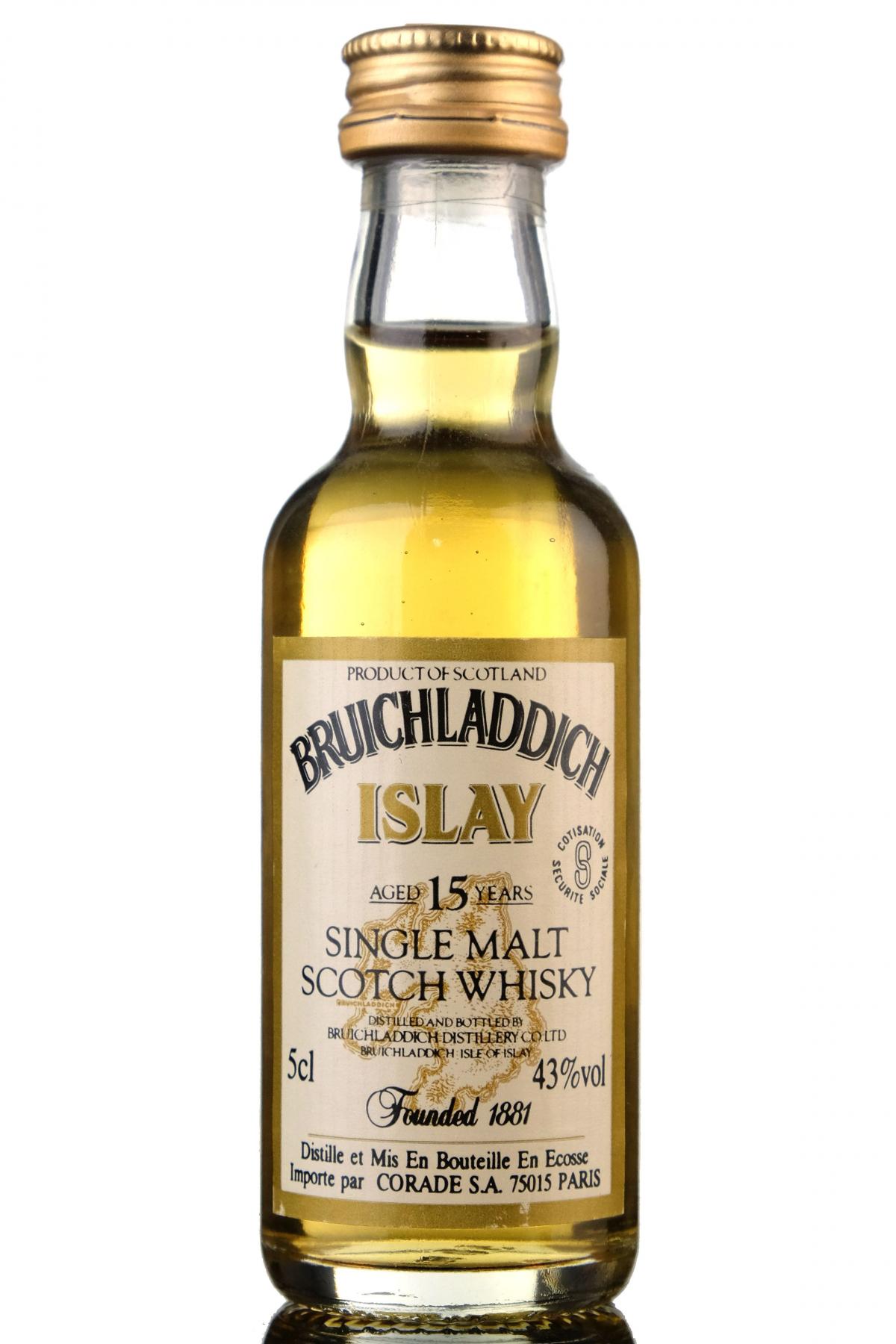 Bruichladdich 15 Year Old - Early 1990s - Miniature